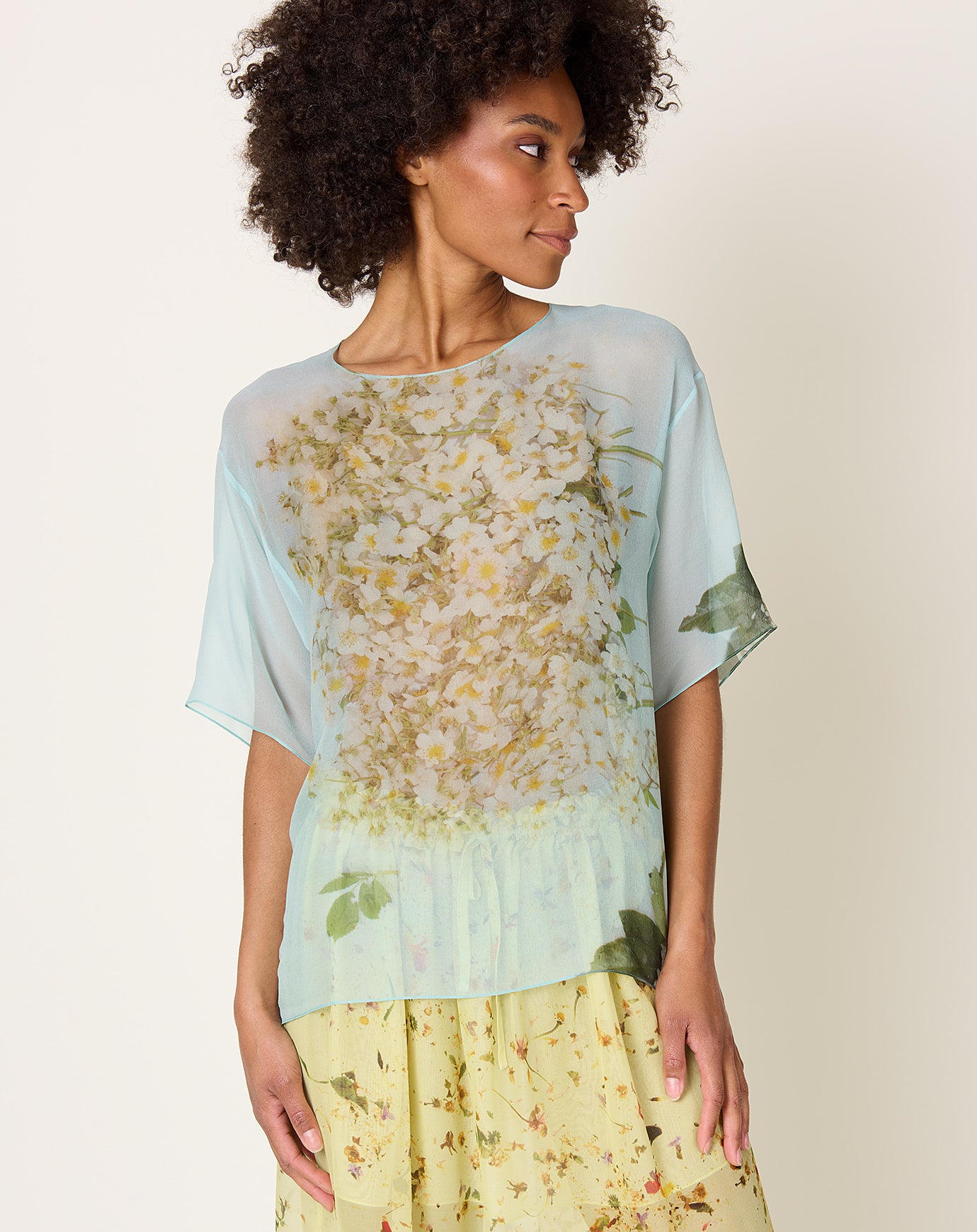 Anntian Chiffon T-Shirt in PRINT S