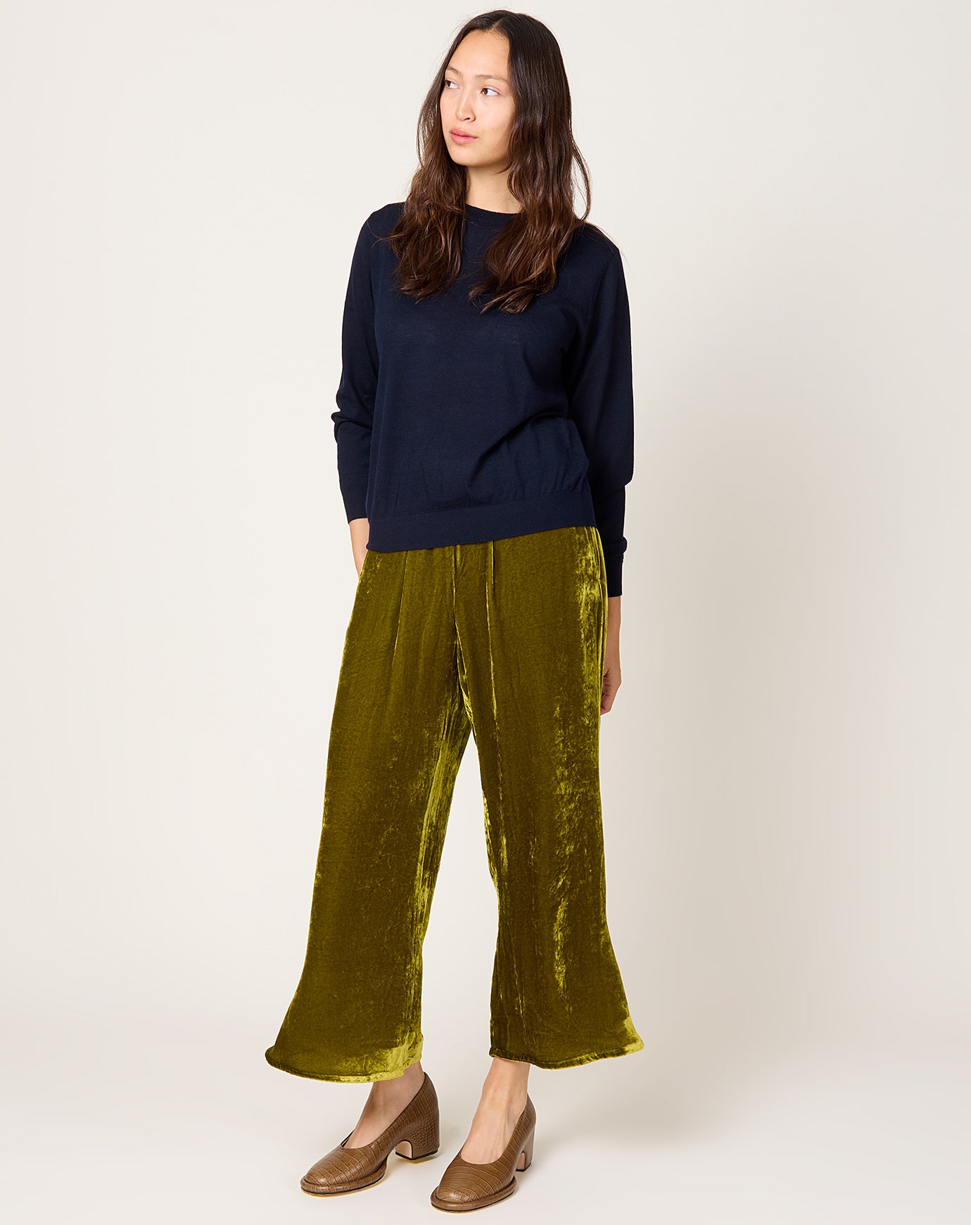 Anntian Flared Pants in Olive