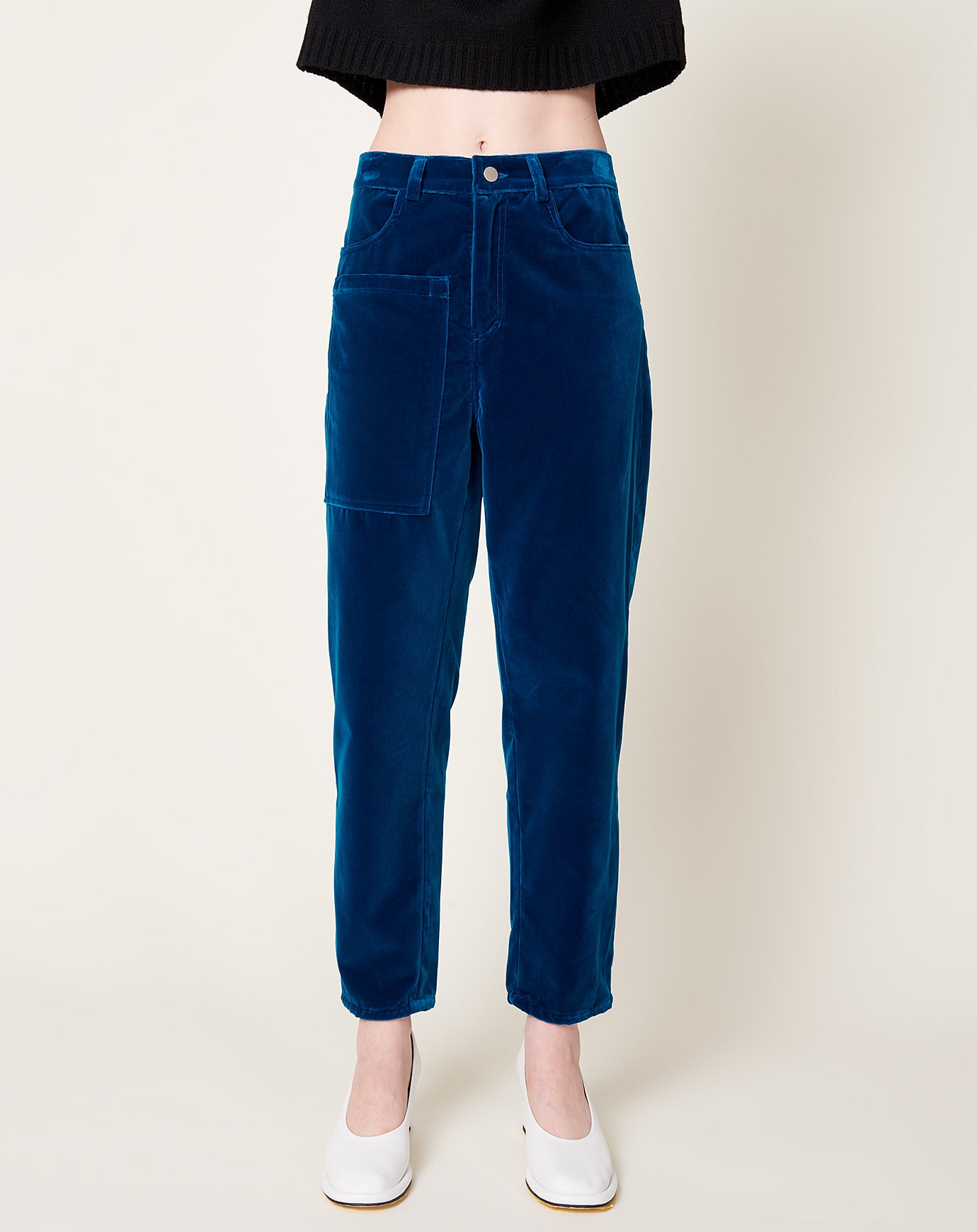 Anntian New Ordinary Jeans in Cyan Blue Velvet