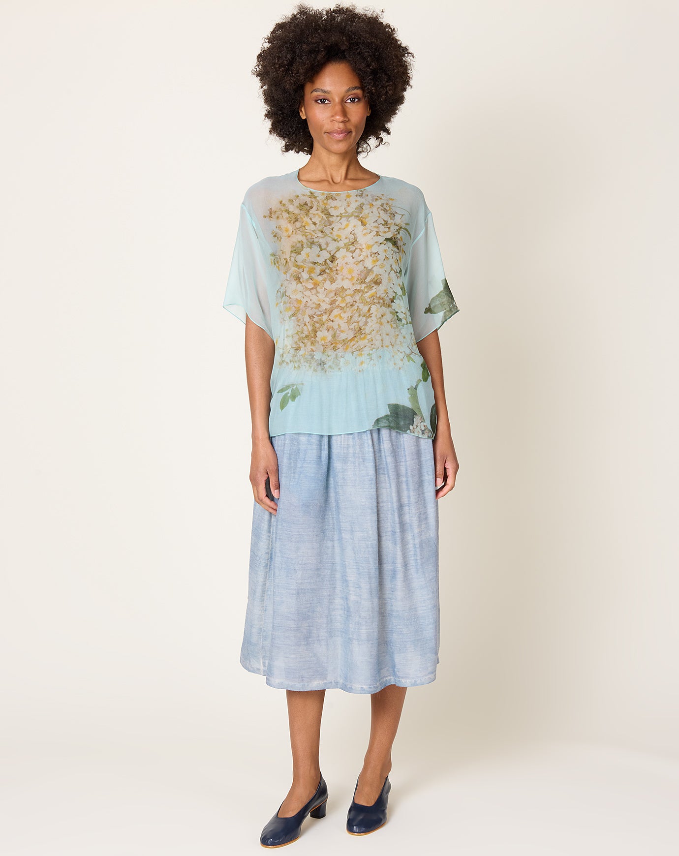Anntian Silk Skirt in Isatic