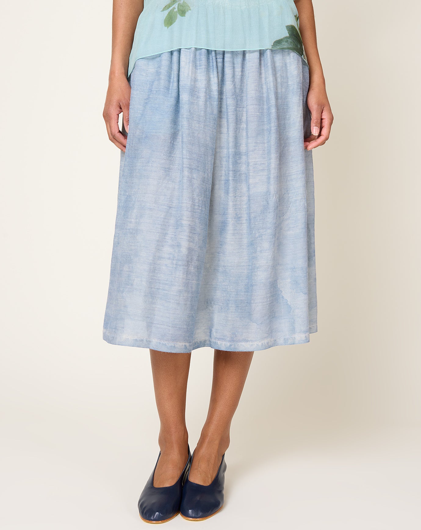 Anntian Silk Skirt in Isatic