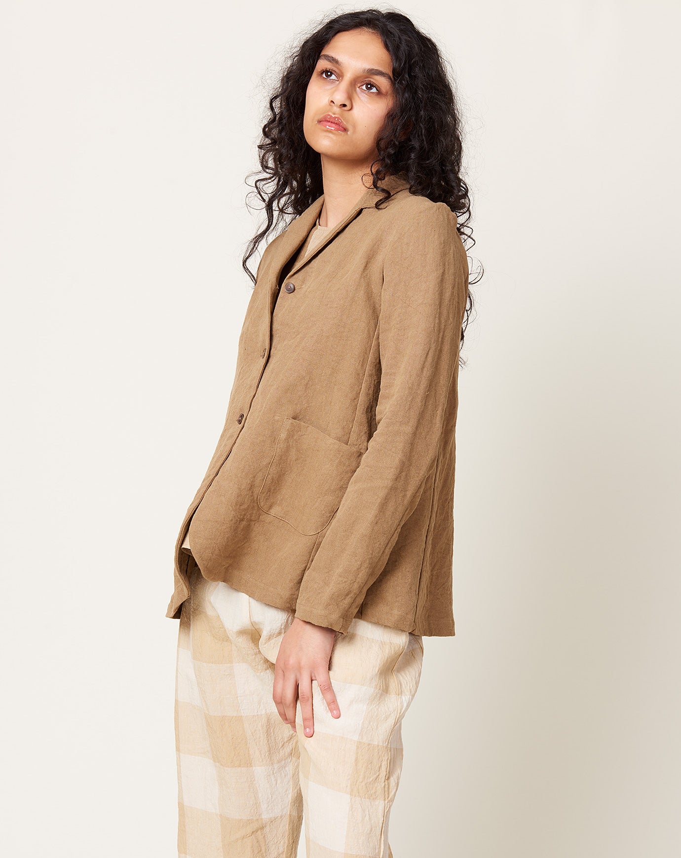 apuntob Heavy Linen Jacket in Hazelnut