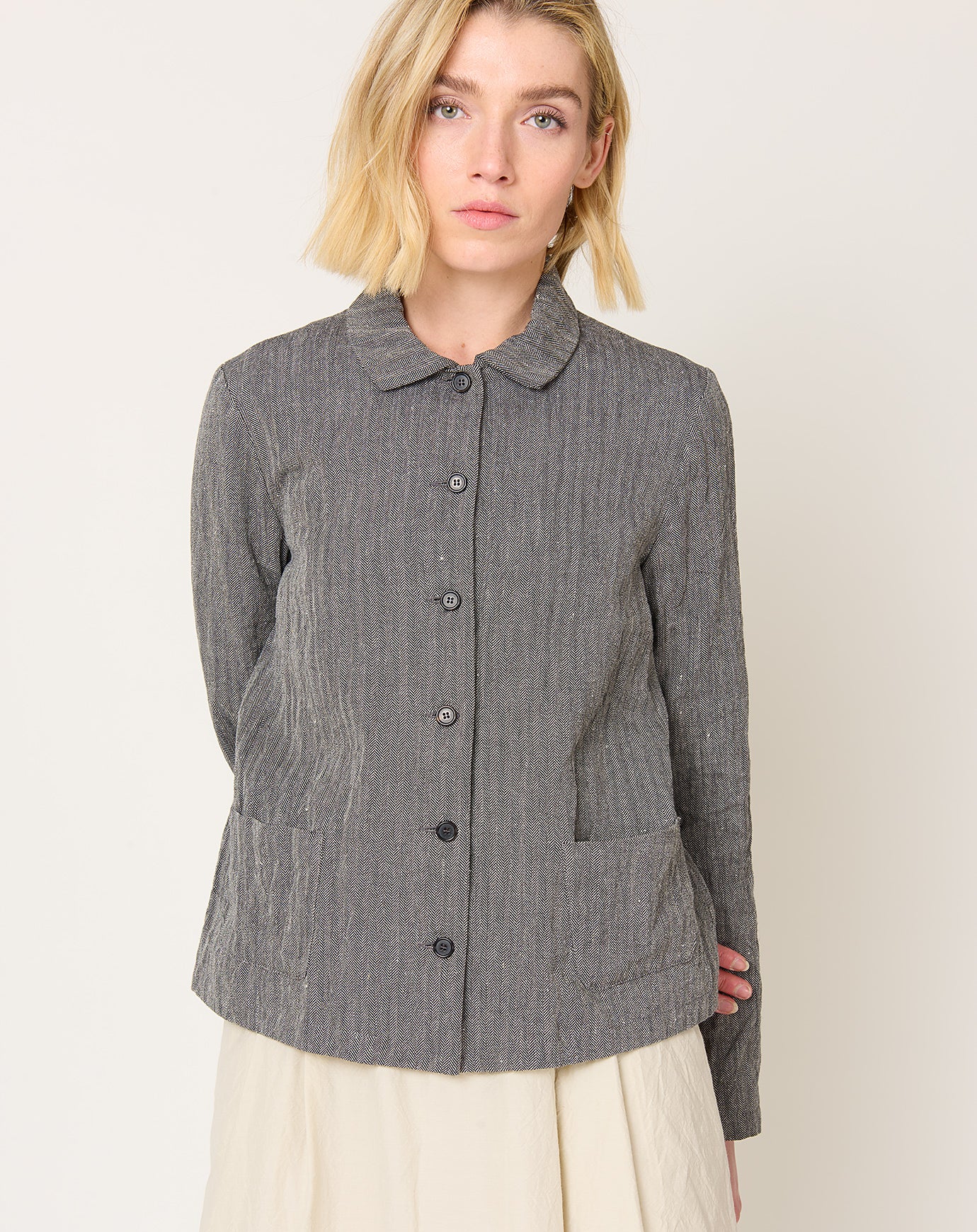 apuntob Herringbone Jacket in Black Rope