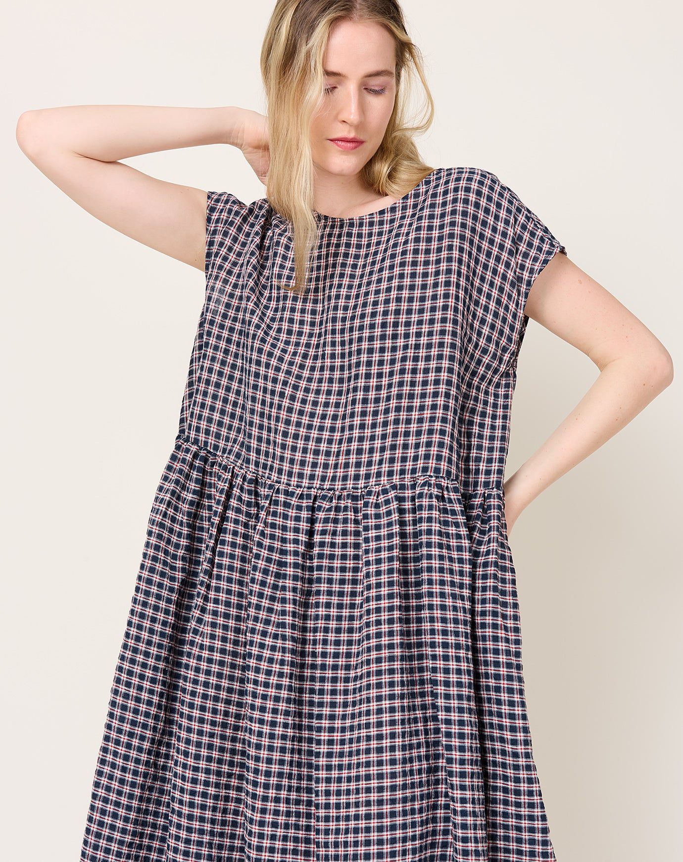 apuntob Tartan Linen Dress