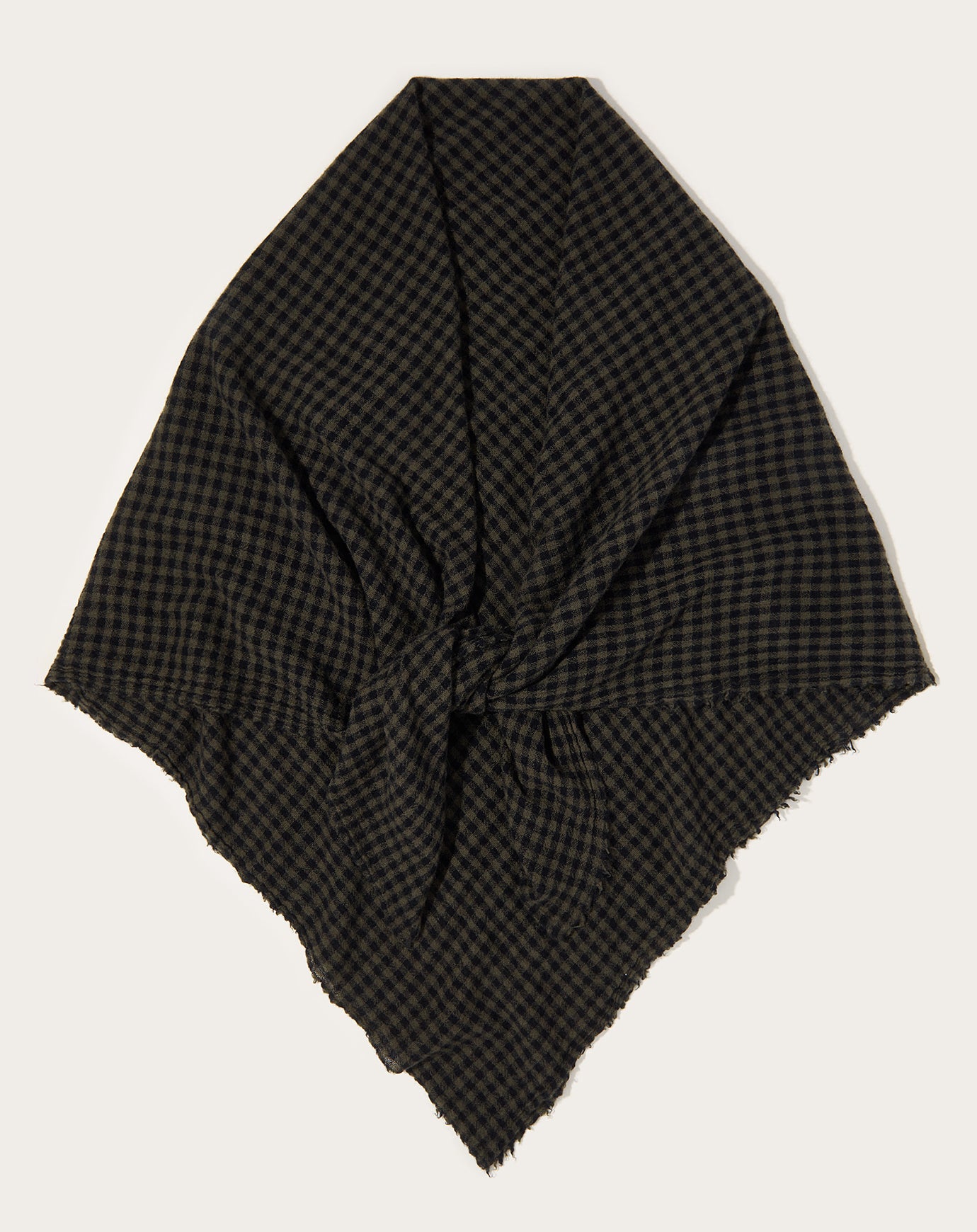 apuntob Big Square Cashmere Stole in Military Black