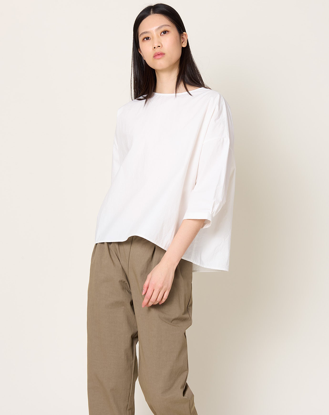 apuntob Japanese Poplin Shirt in Milk