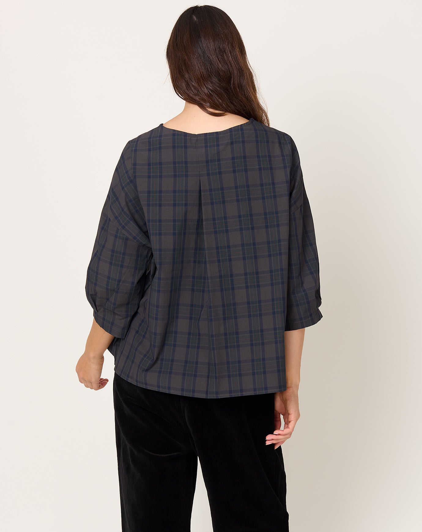 apuntob Overdyed Tartan Shirt in Anthracite