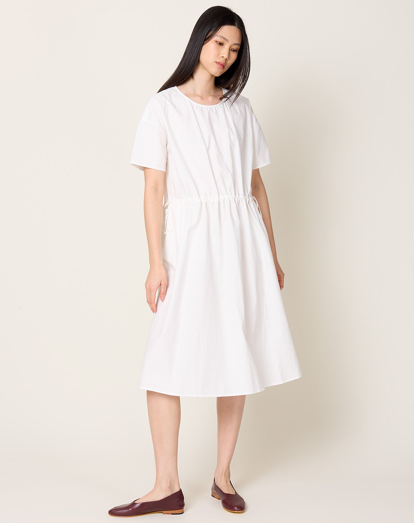 apuntob Japanese Poplin Dress in Milk