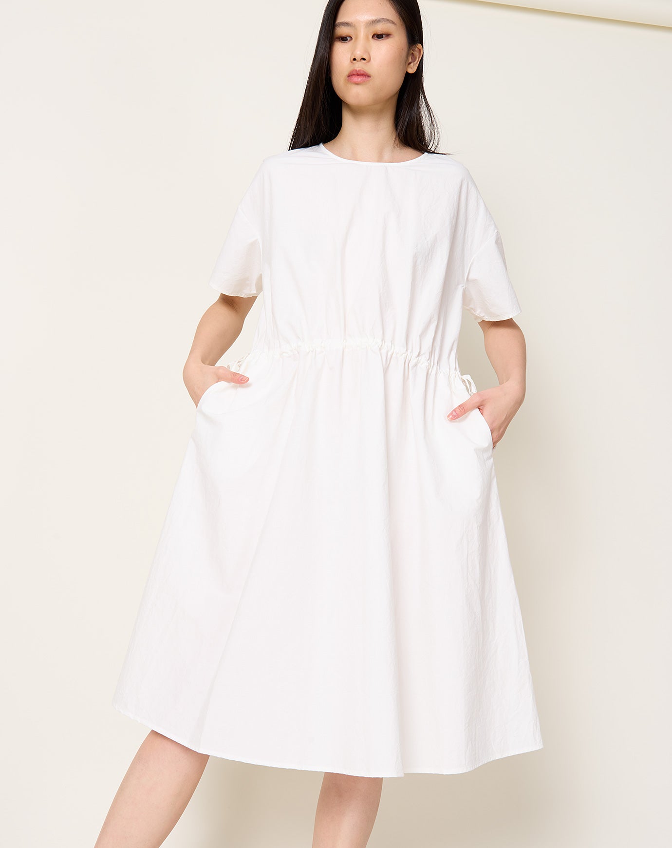 apuntob Japanese Poplin Dress in Milk