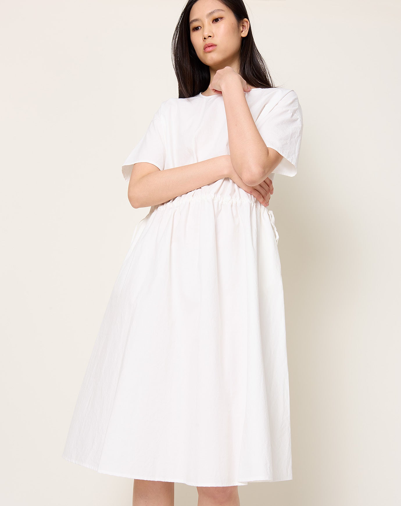 apuntob Japanese Poplin Dress in Milk