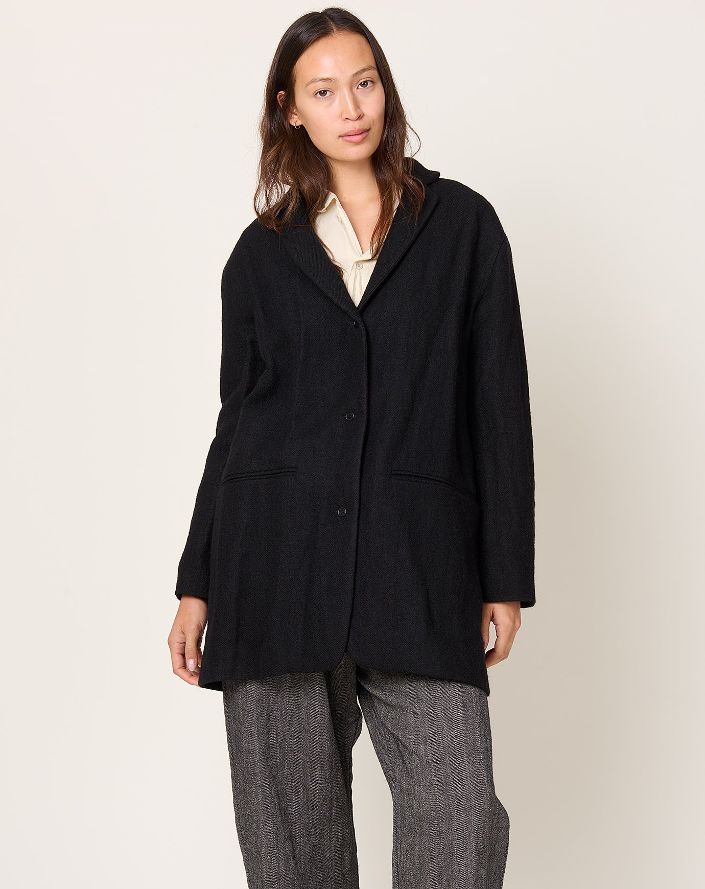 apuntob Hemp Wool Jacket in Black