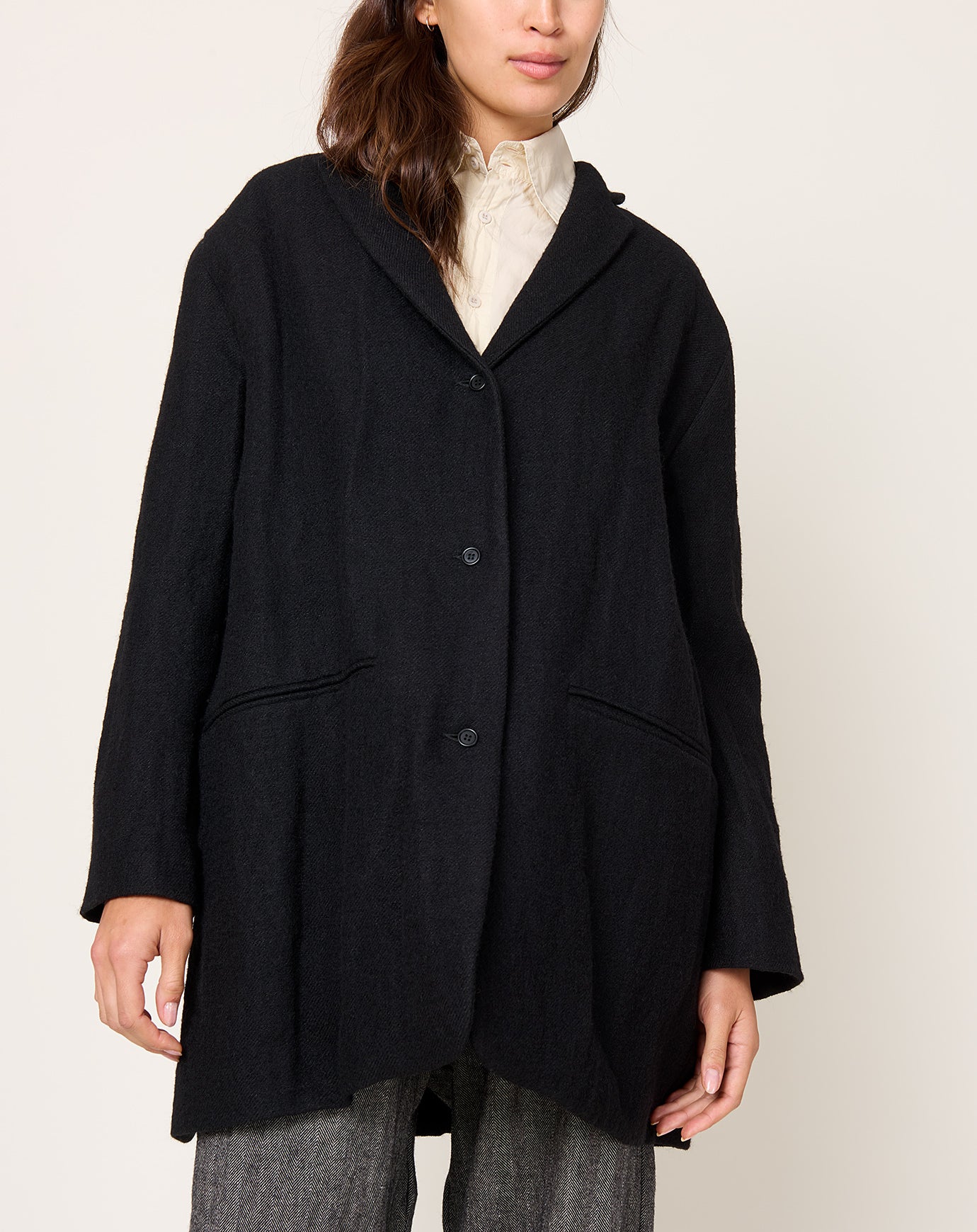 apuntob Hemp Wool Jacket in Black