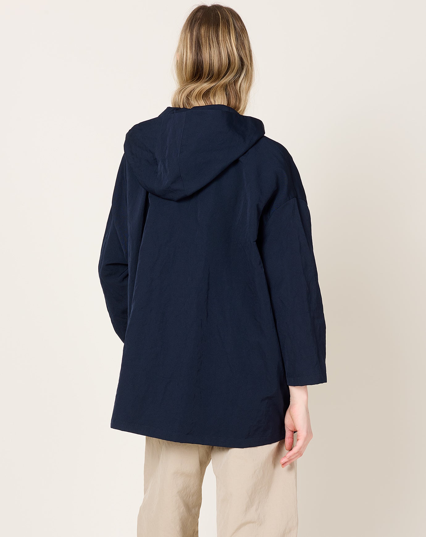 apuntob Hooded Technical Linen Jacket in Blue