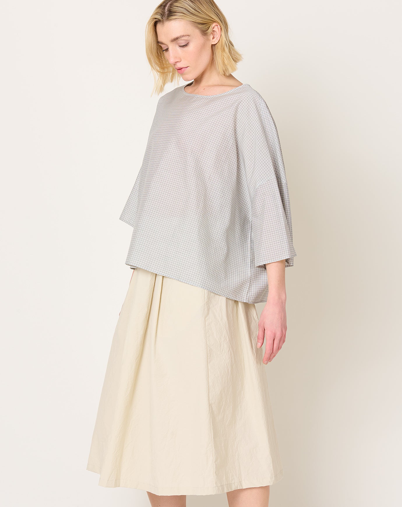 apuntob Micro Vichy Shirt in Black Sesame