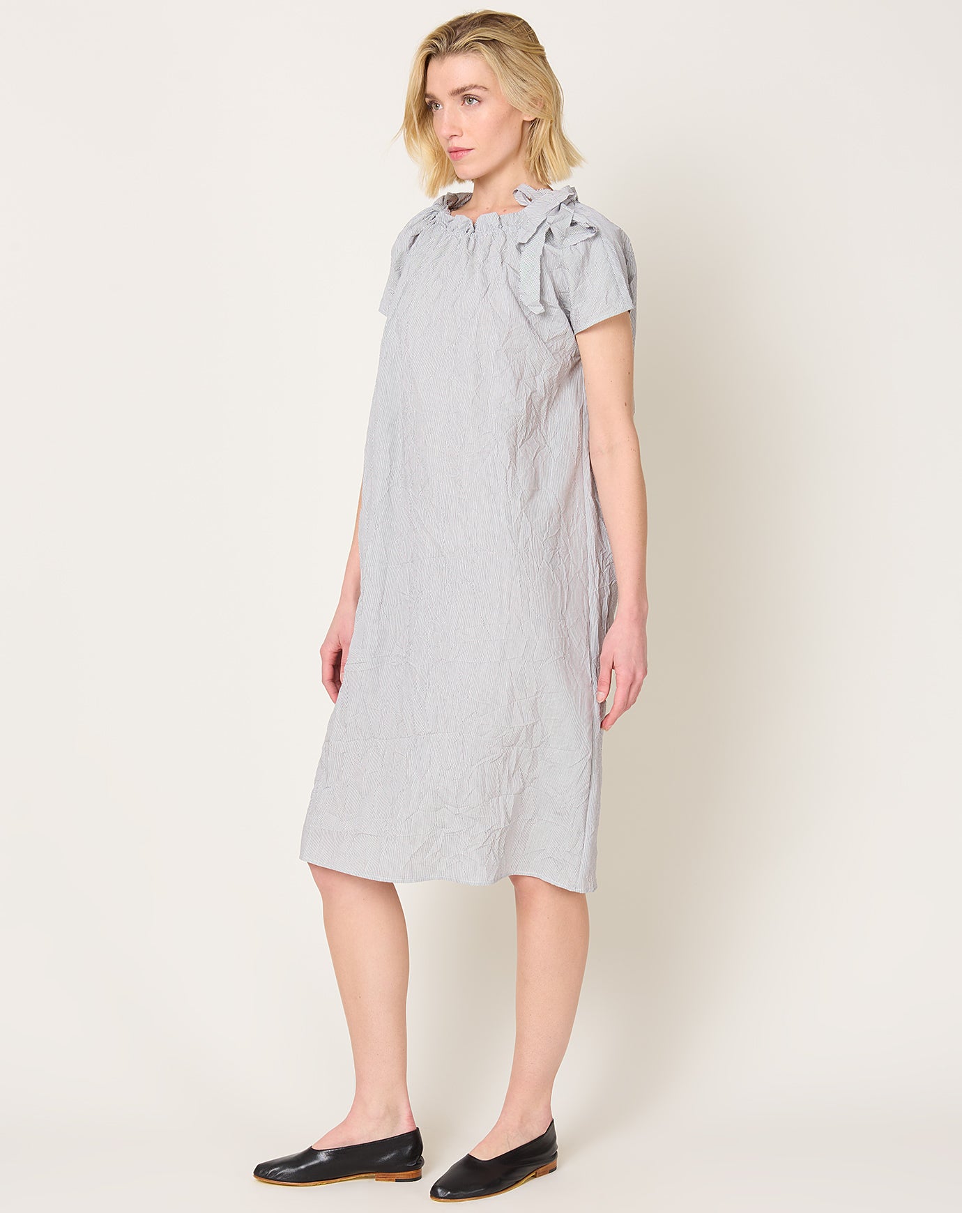 apuntob Crinkle Taffeta Dress in Abyss Stripe