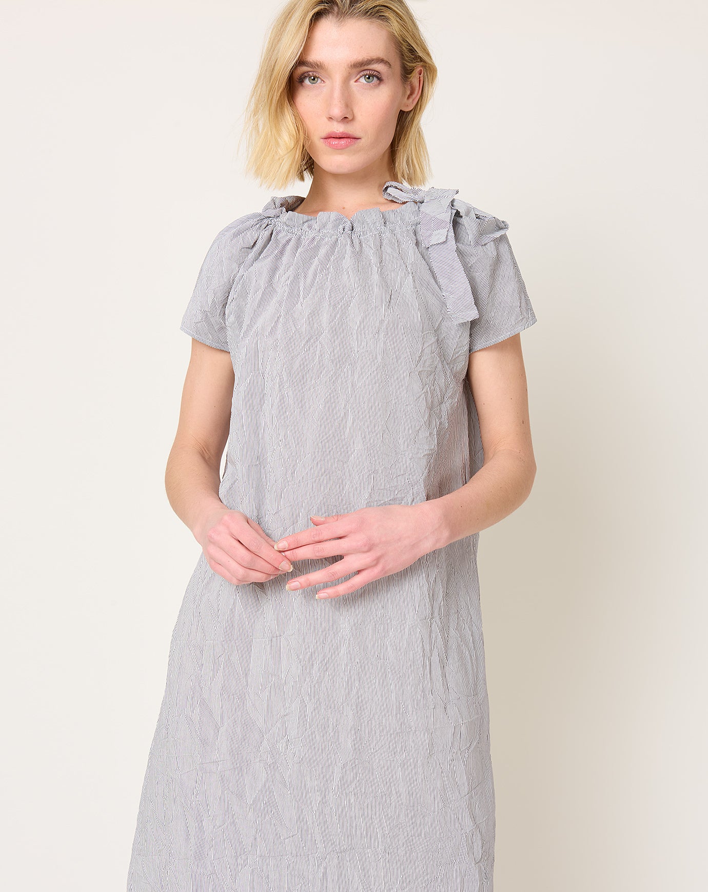 apuntob Crinkle Taffeta Dress in Abyss Stripe