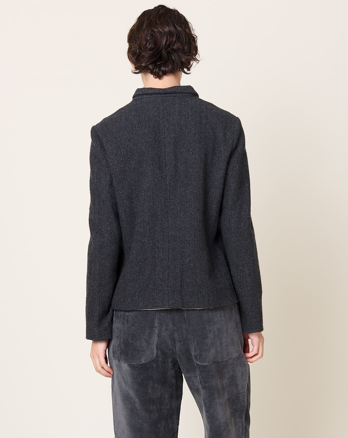 apuntob Herringbone Cashmere Jacket in Cement