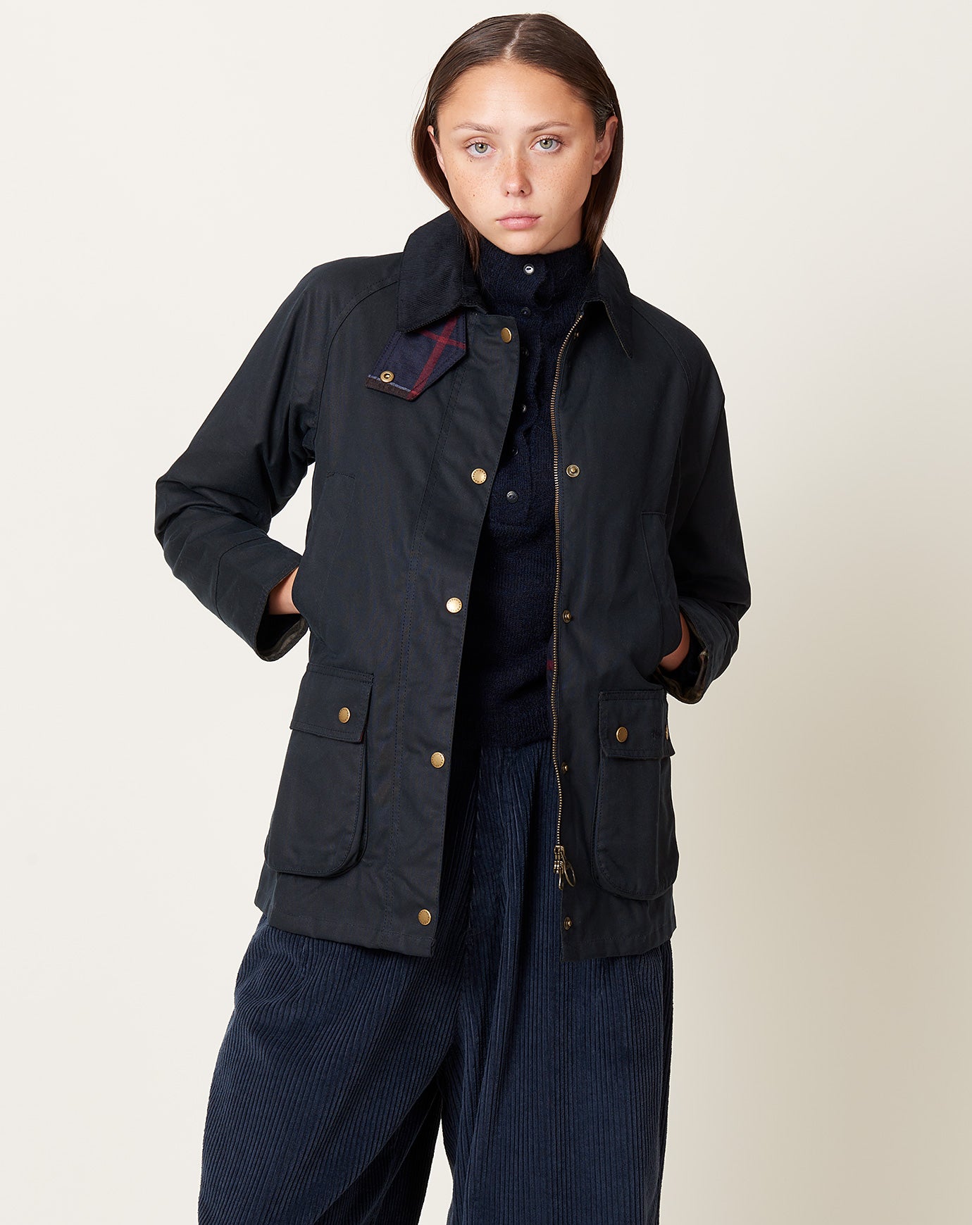 Barbour Acorn Wax Jacket in Navy