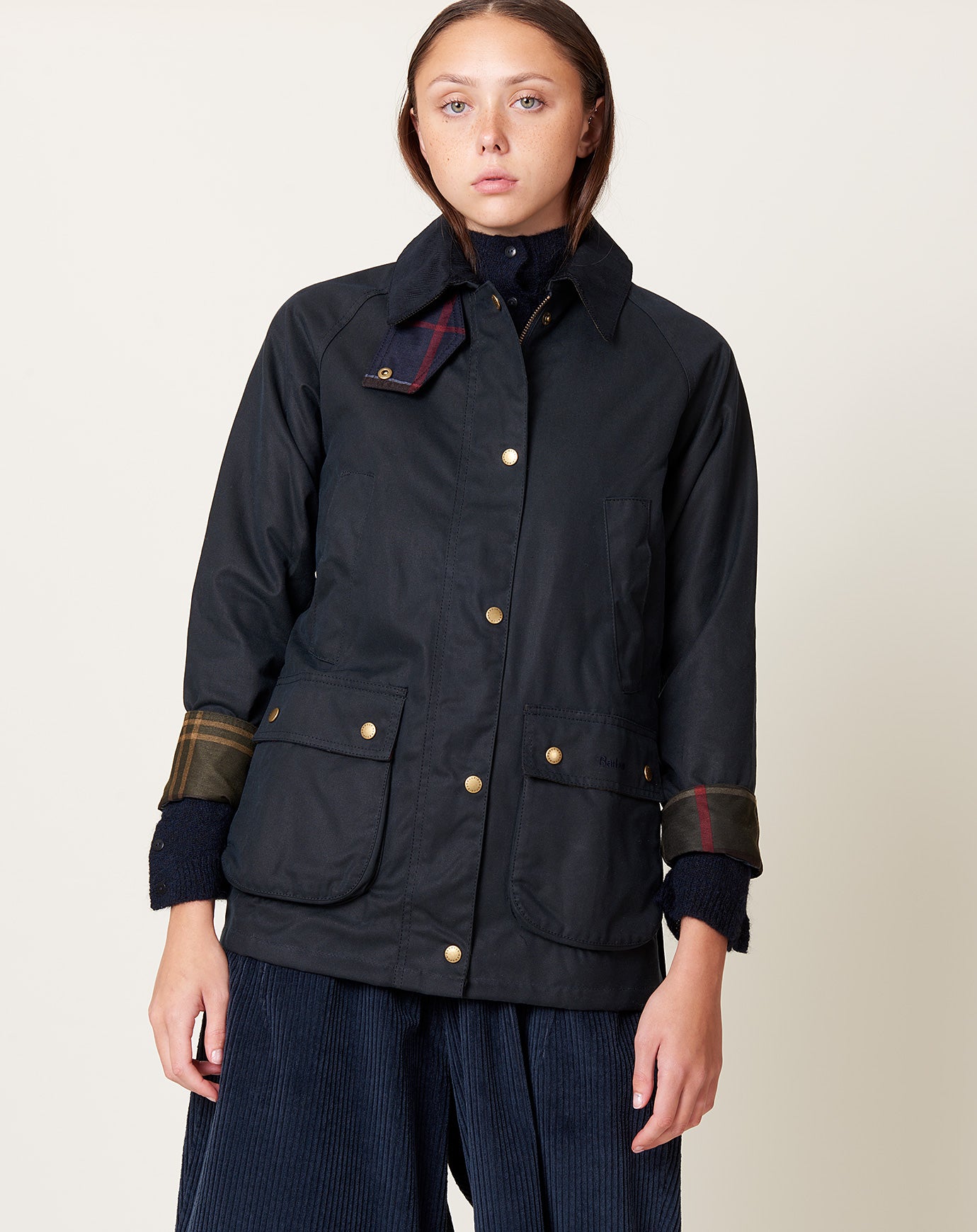 Barbour Acorn Wax Jacket in Navy