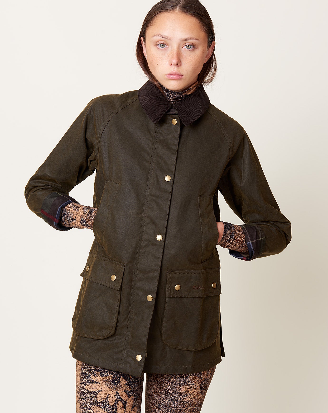 Barbour Acorn Wax Jacket in Olive