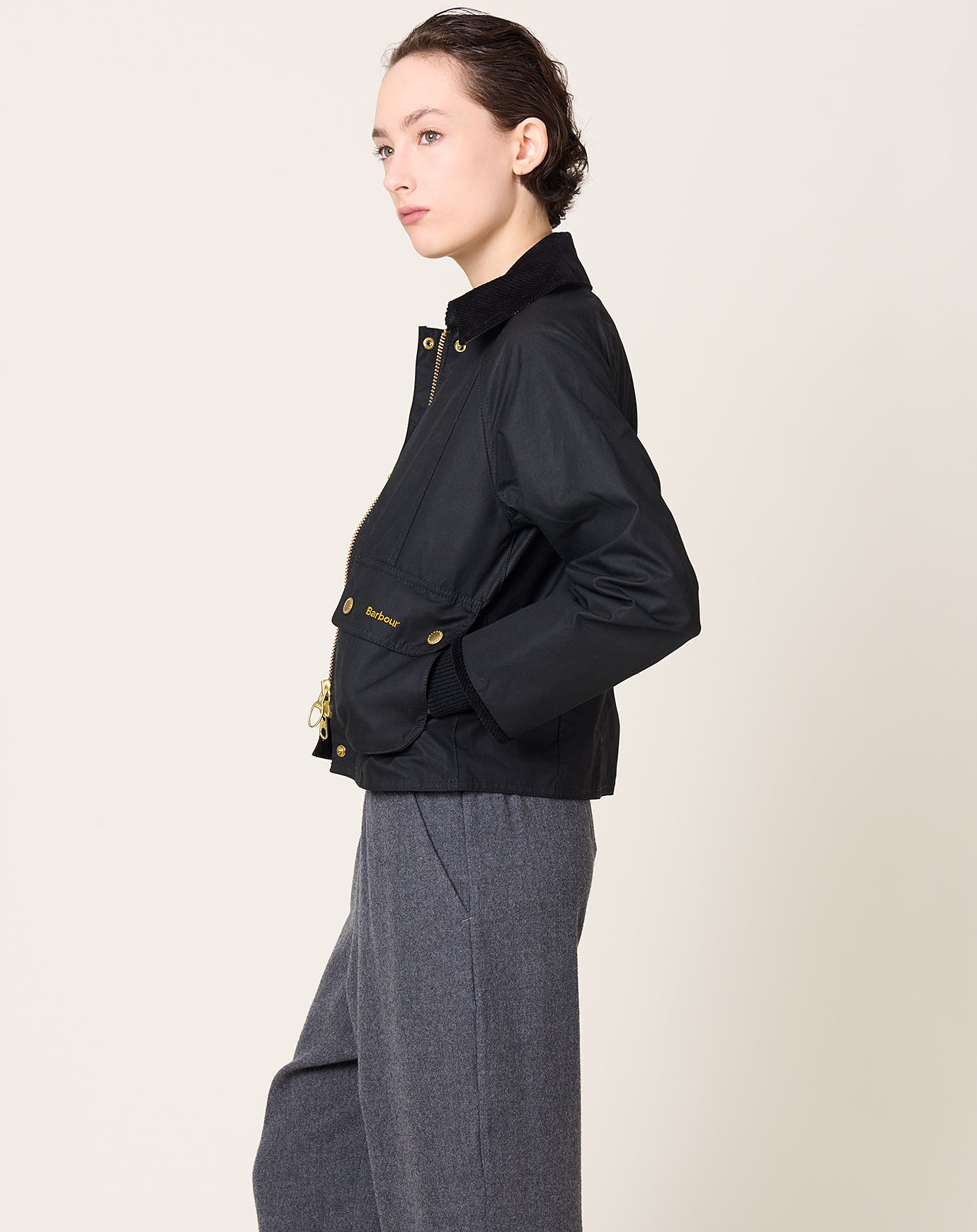 Barbour Cropped Beadnell in Black