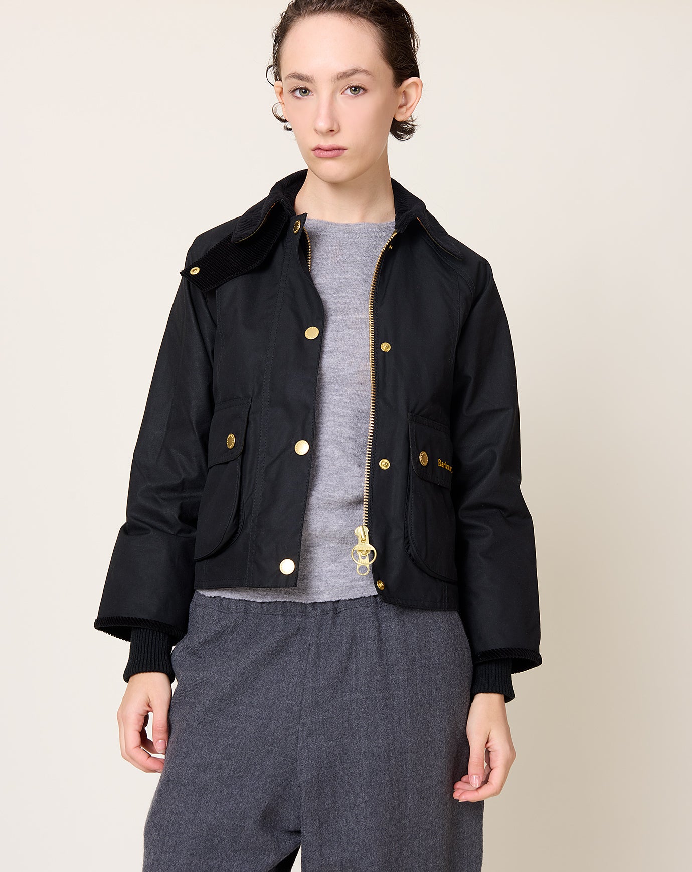 Barbour Cropped Beadnell in Black