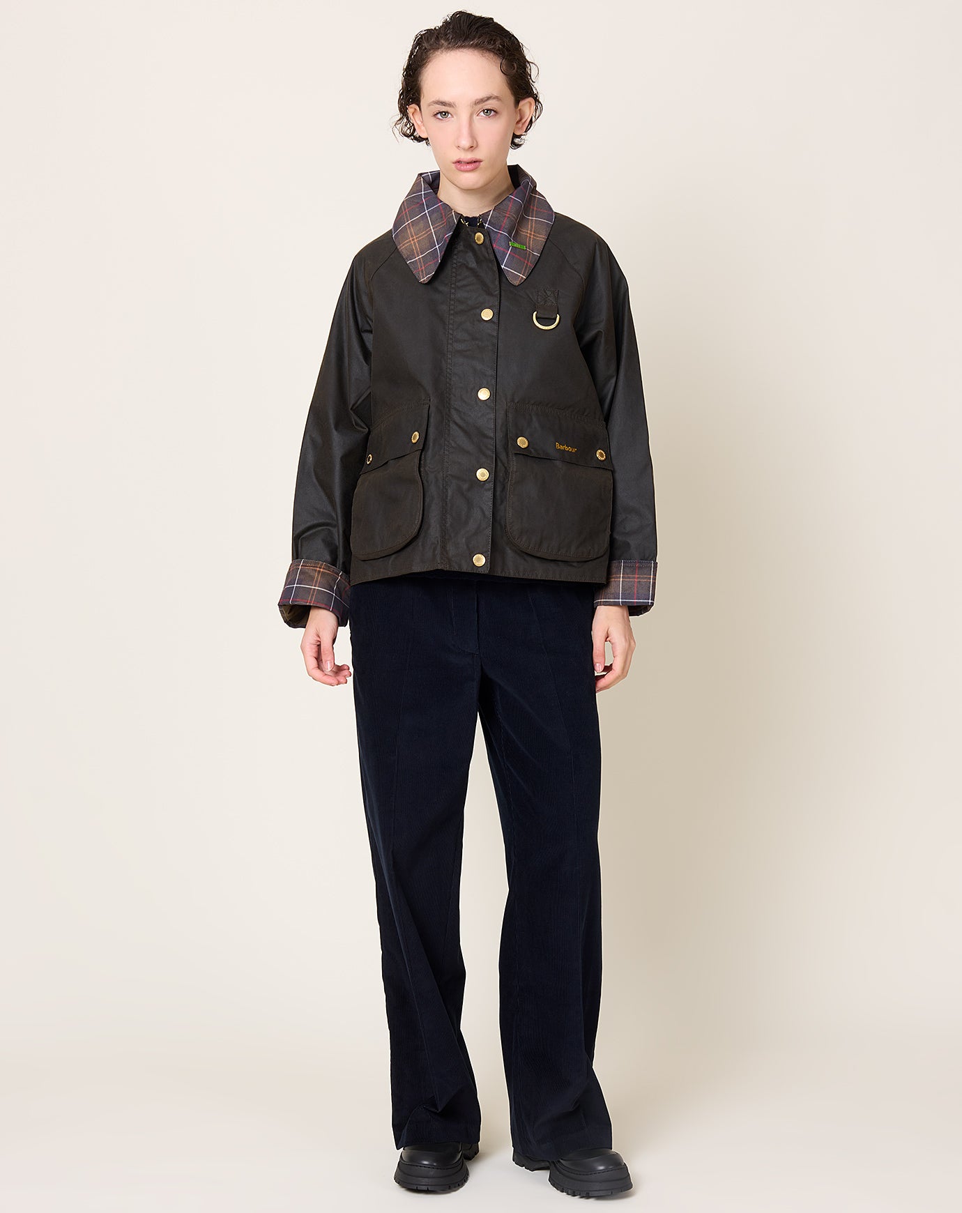 Barbour Icons Tartan Collar Spey in Olive