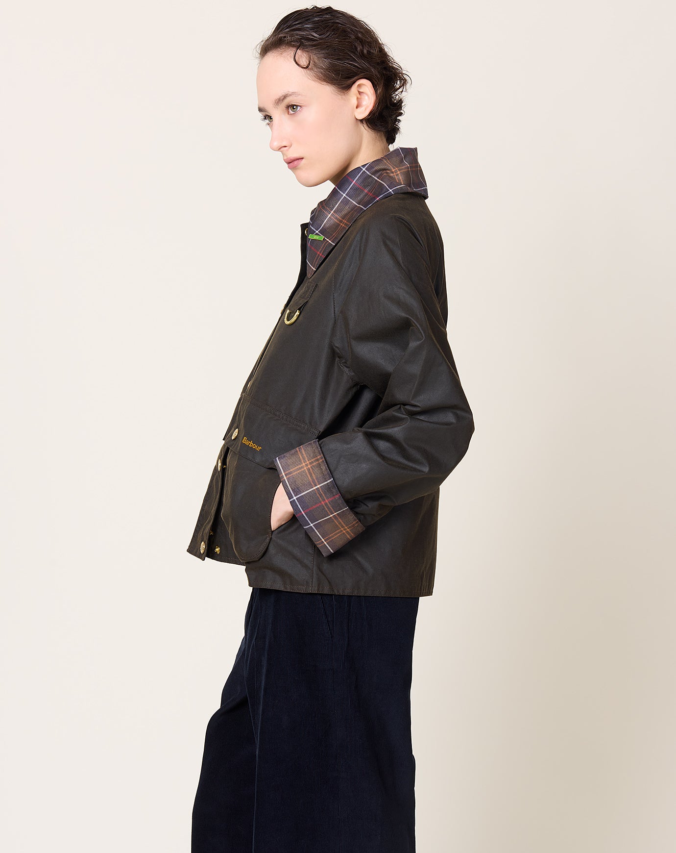 Barbour Icons Tartan Collar Spey in Olive
