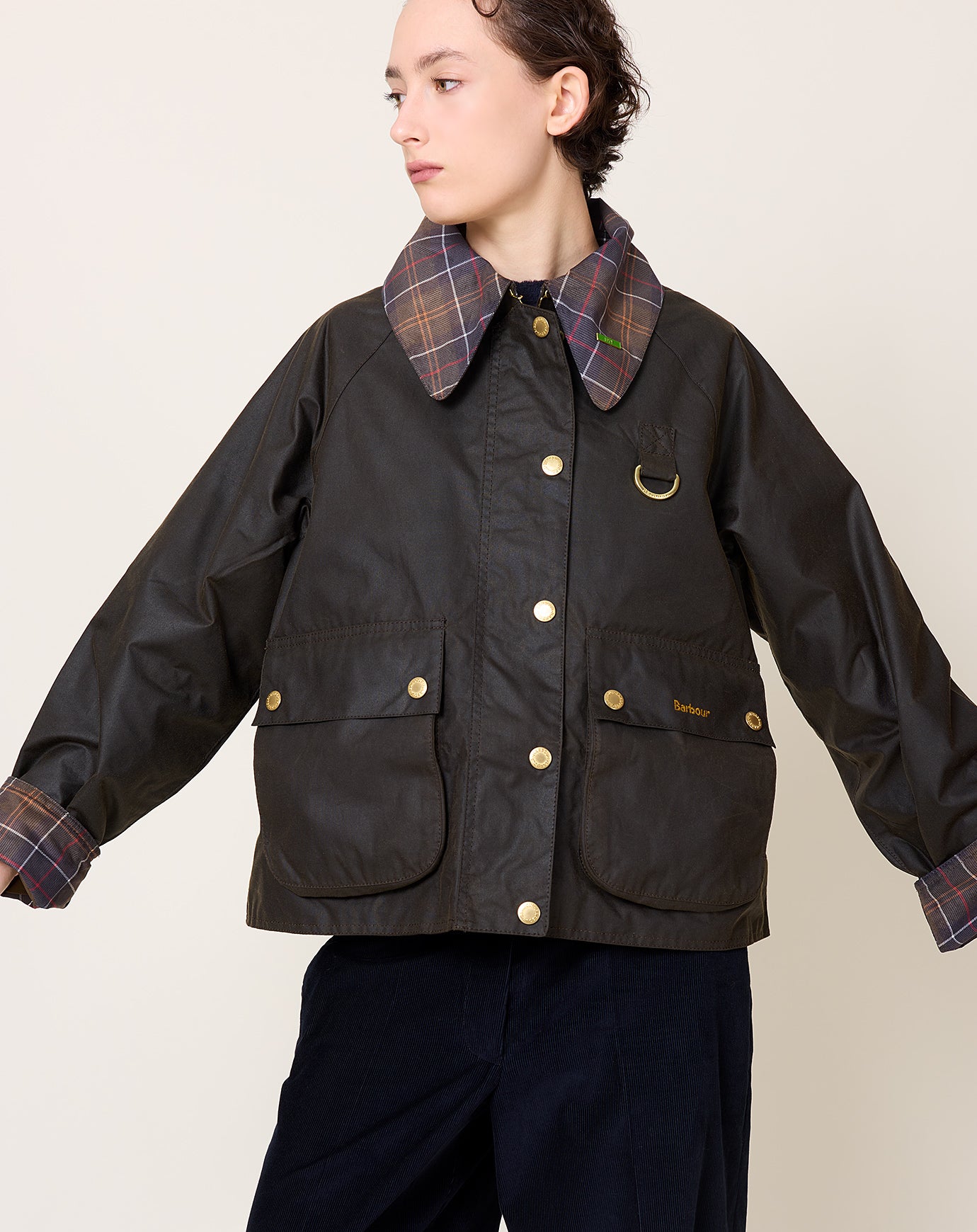 Barbour Icons Tartan Collar Spey in Olive