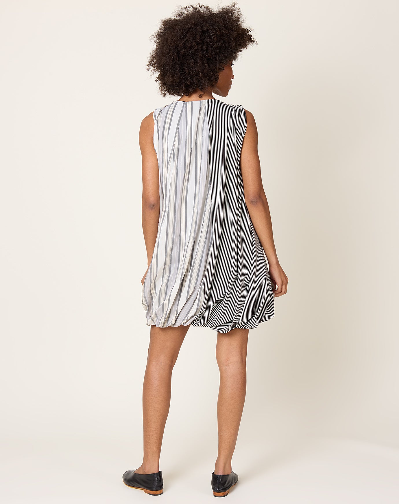 Baserange Bella Dress in Grey Stripe
