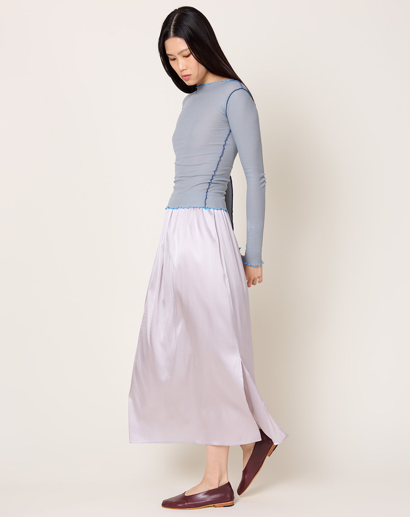 Baserange City Skirt in Blue Silver