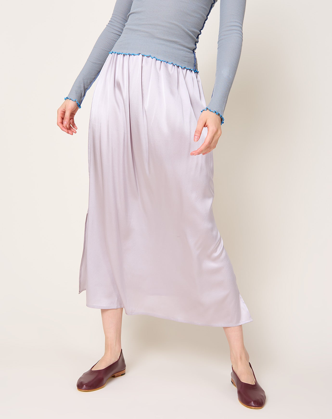 Baserange City Skirt in Blue Silver