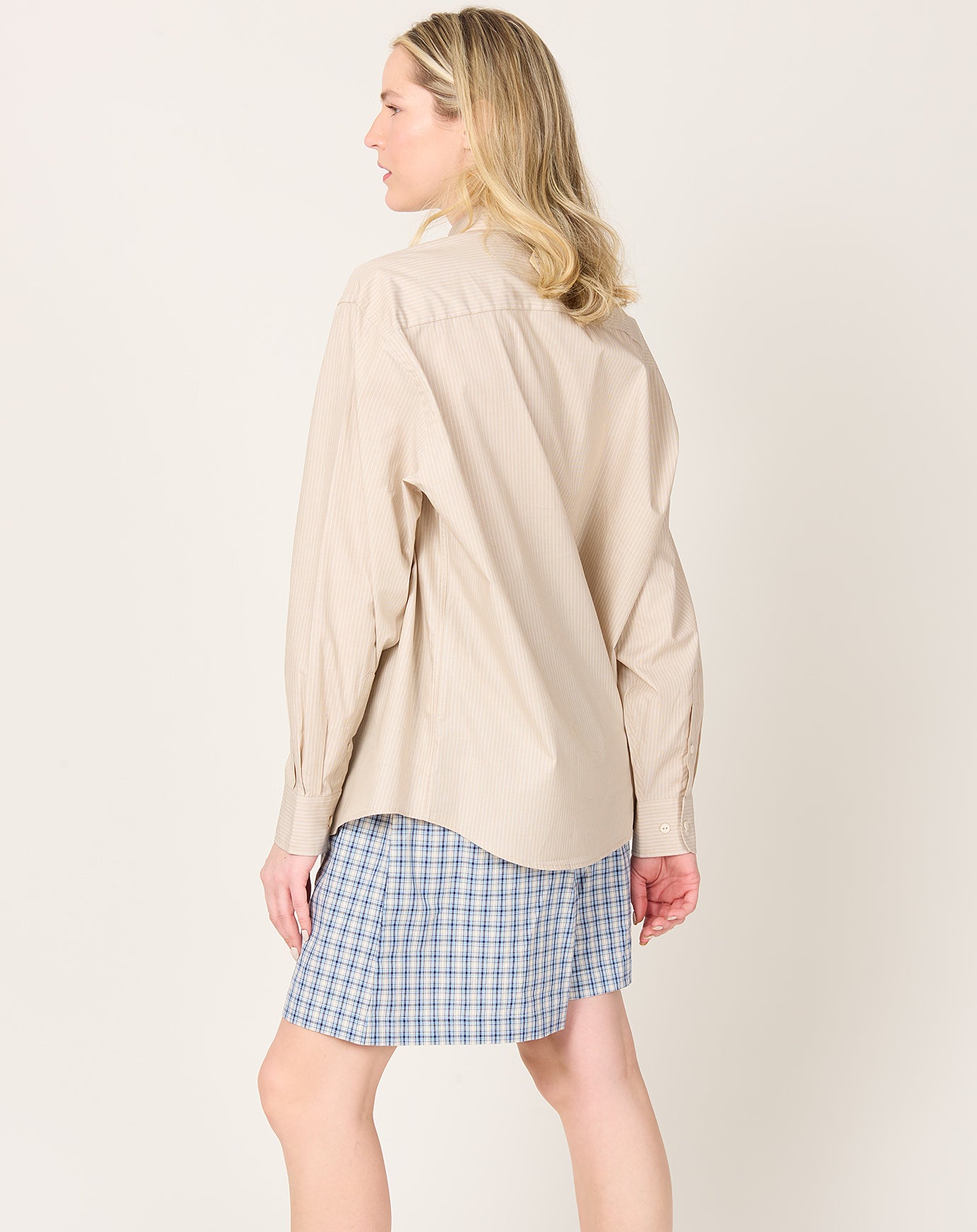 Baserange Claude Shirt in Brown Stripe