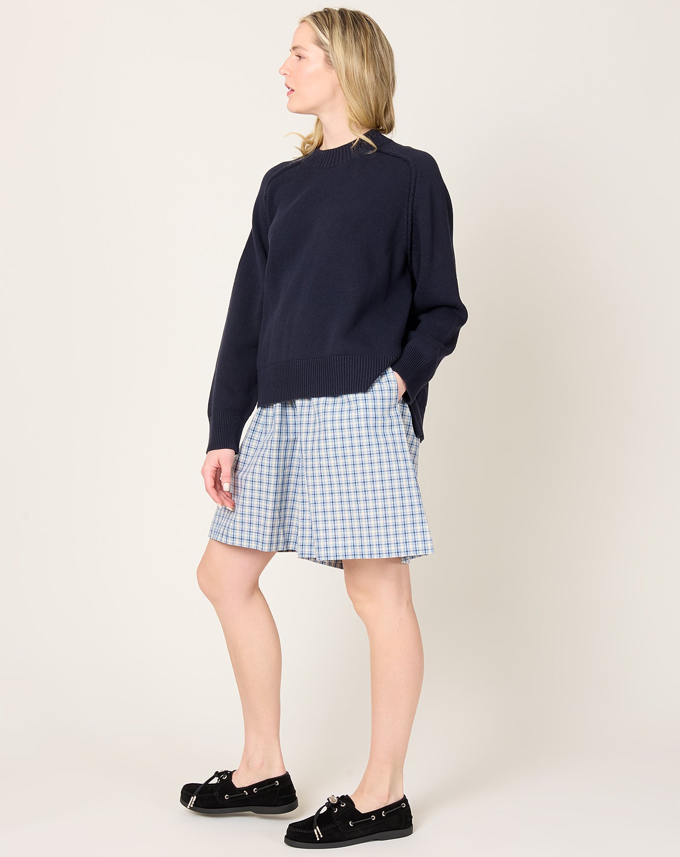 Baserange Claude Short in Blue Check