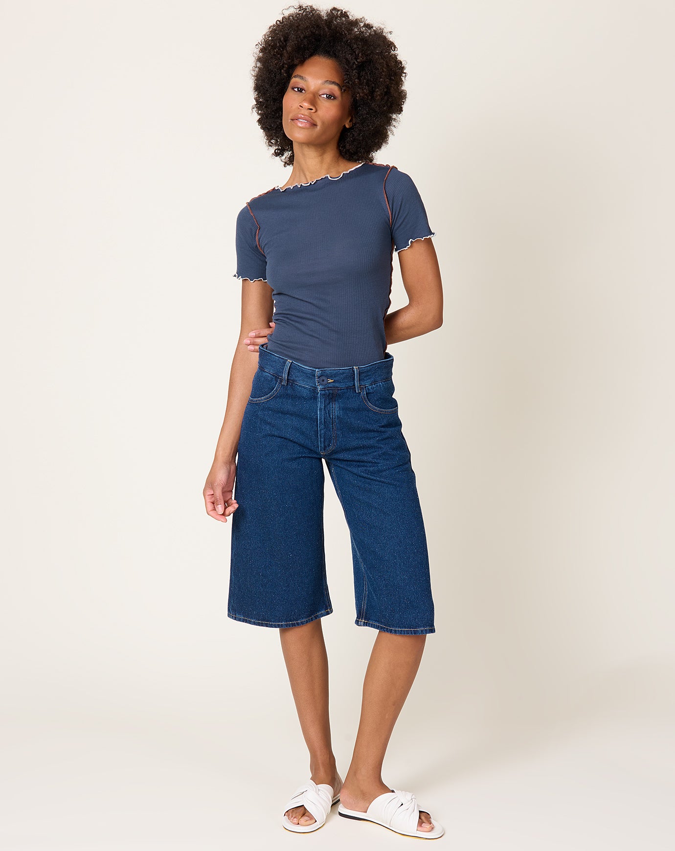 Baserange Grass Shorts in Indigo Blue