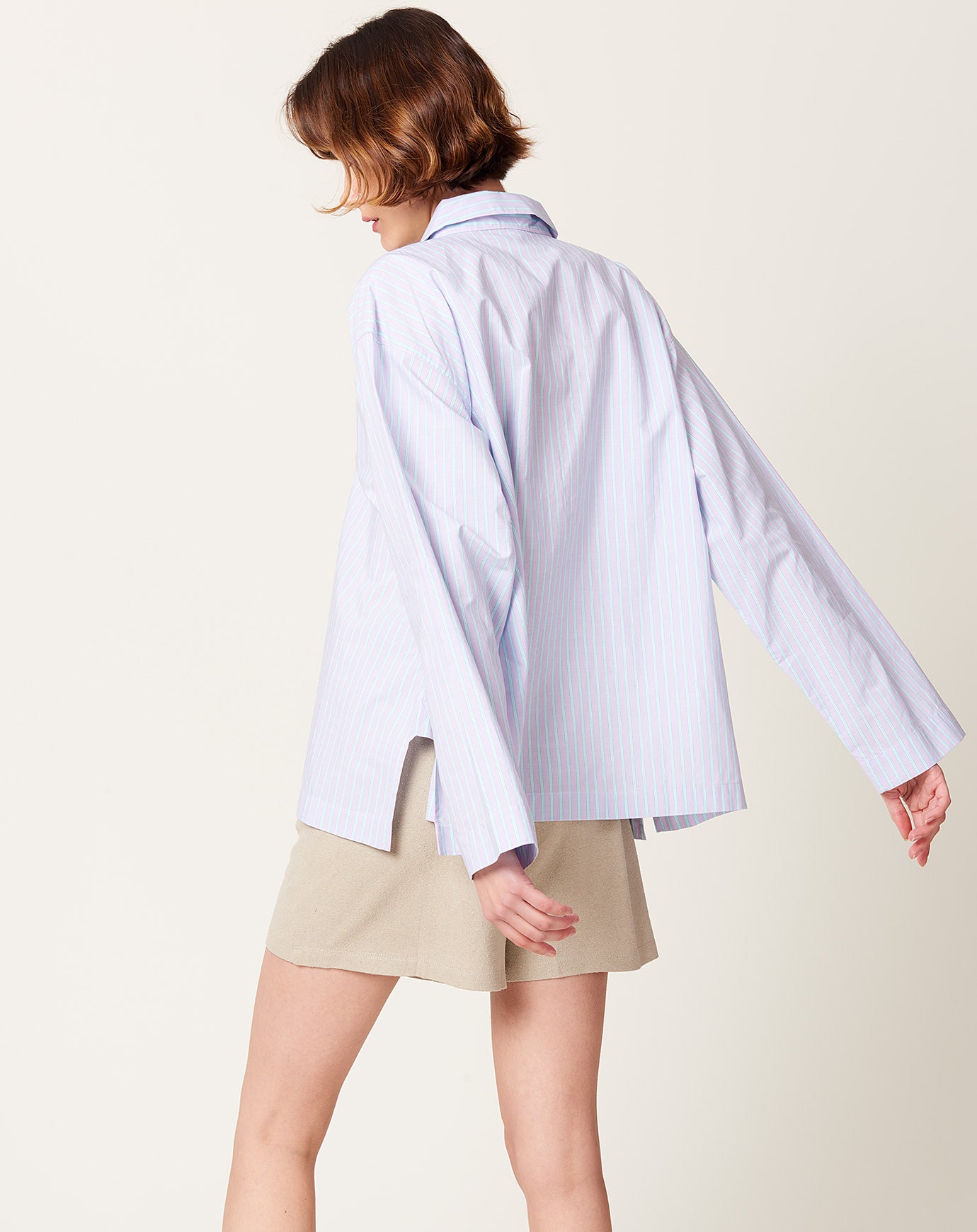 Baserange Kolla Shirt in Lilac Stripe