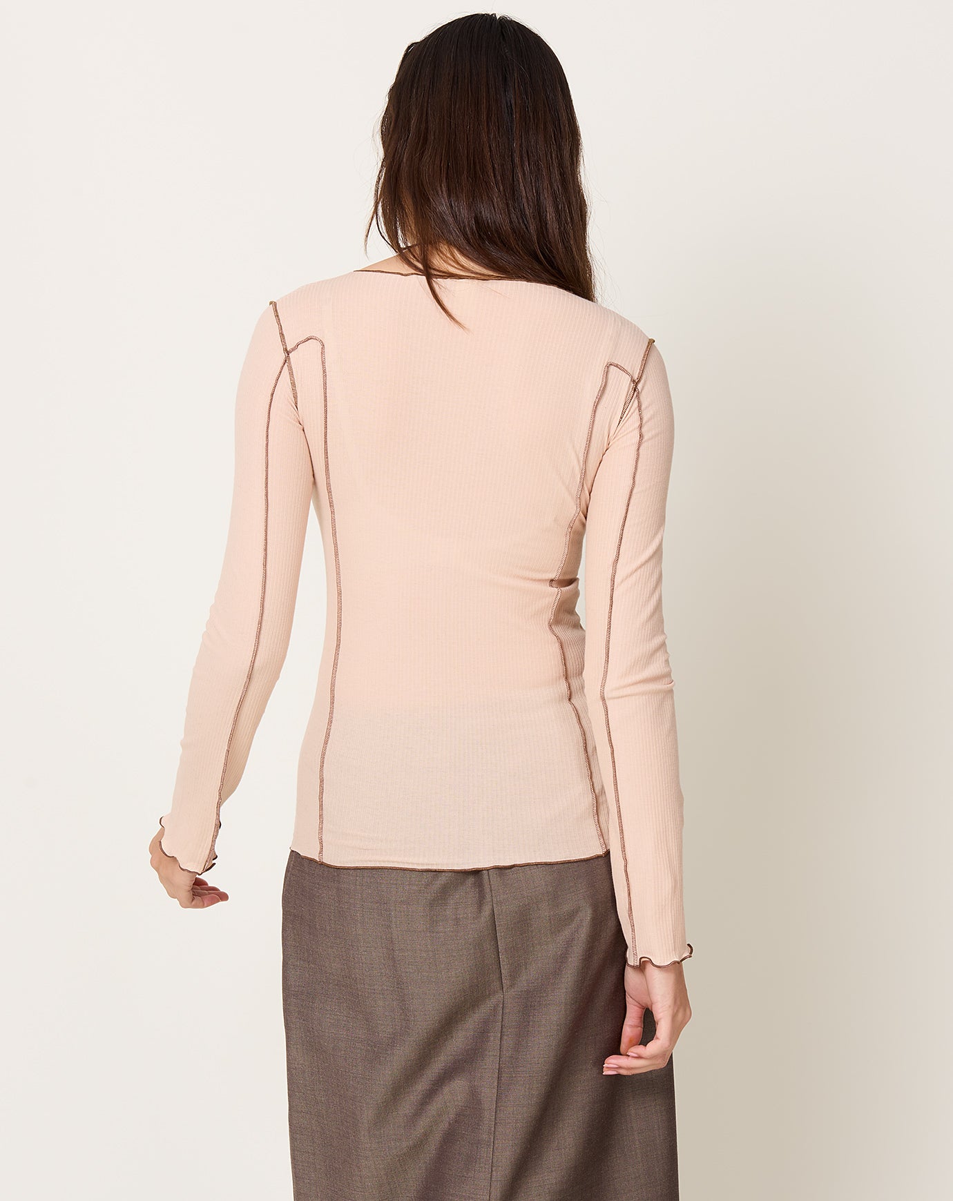Baserange Omato Long Sleeve Tee in Tin Beige