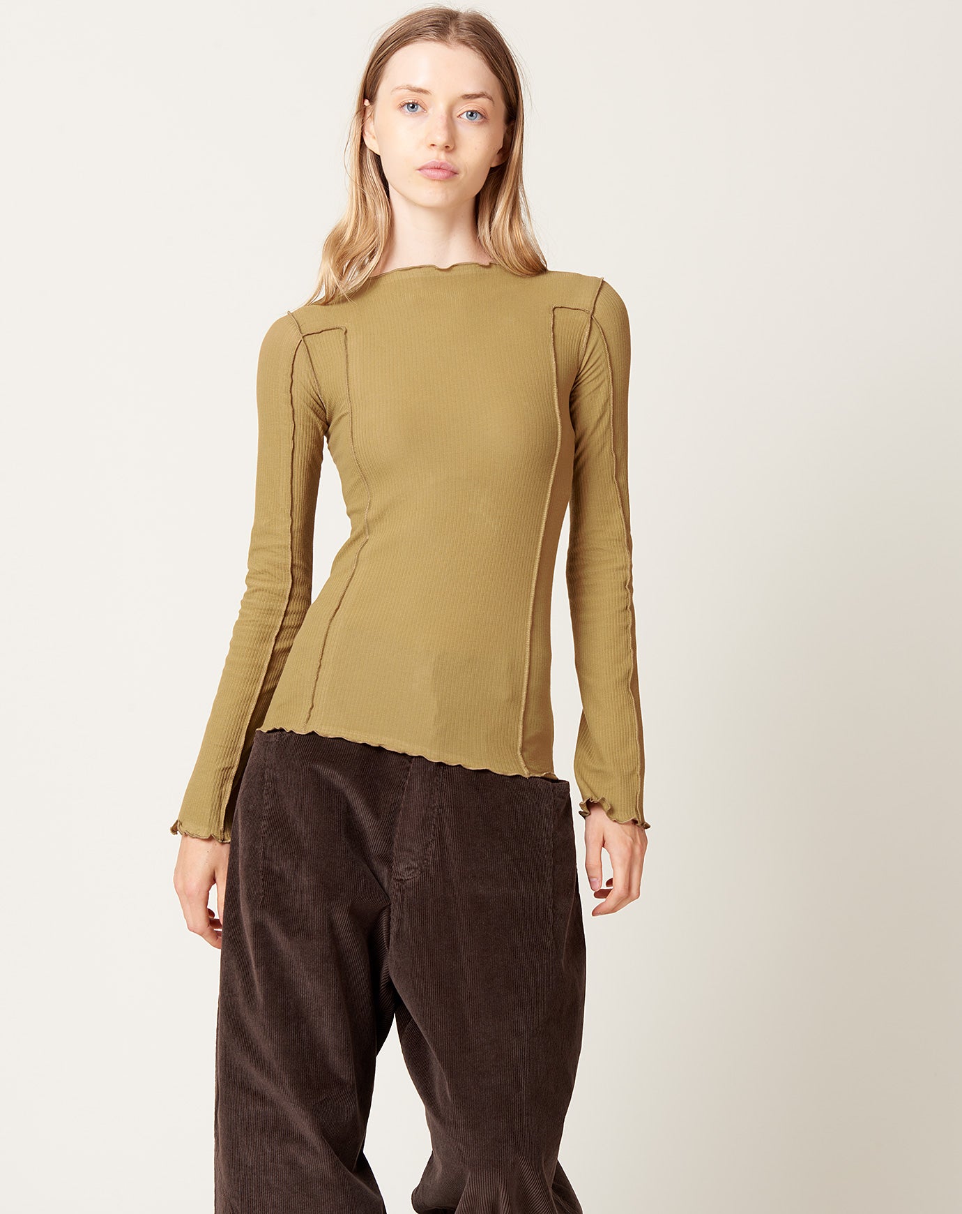 Baserange Omato Longsleeve in Jade Brown