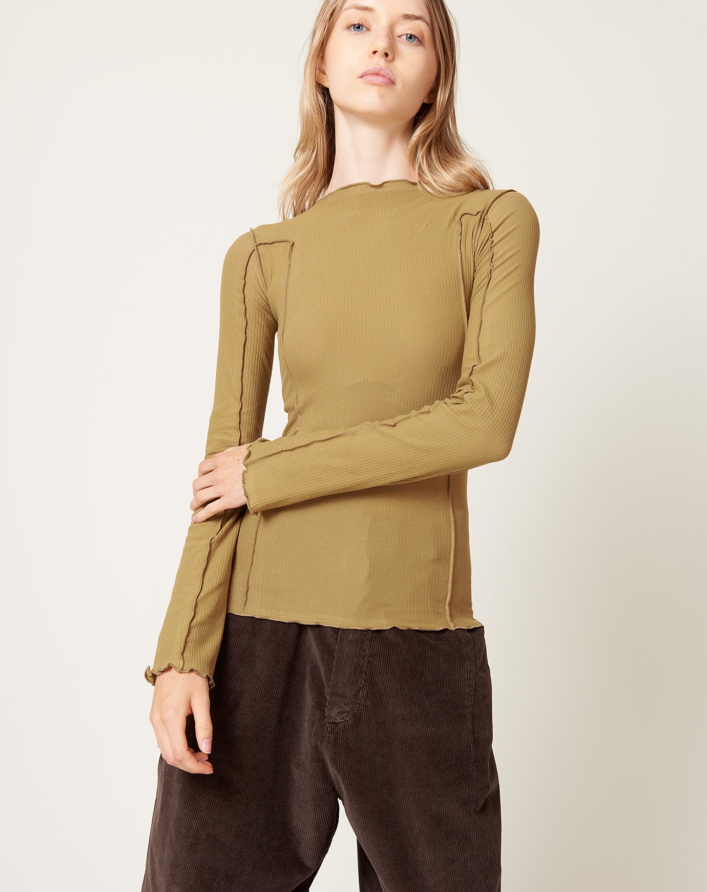 Baserange Omato Longsleeve in Jade Brown