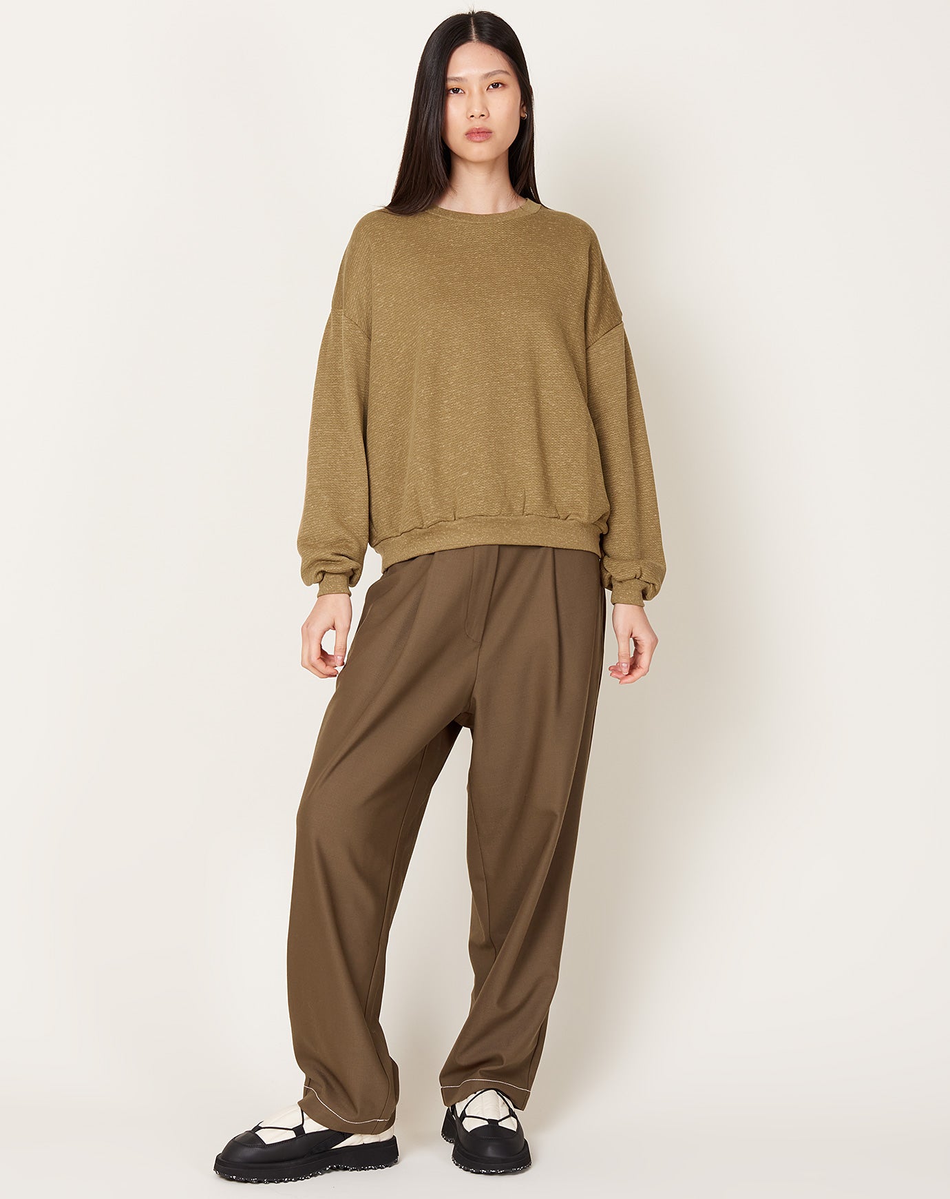 Baserange Rim Sweatshirt in Stome Green