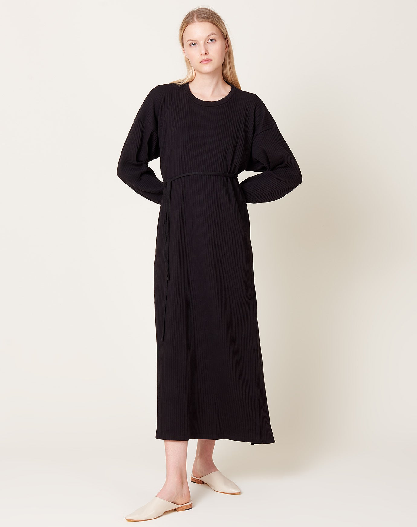 Baserange Shaw Long Sleeve Kaftan in Black