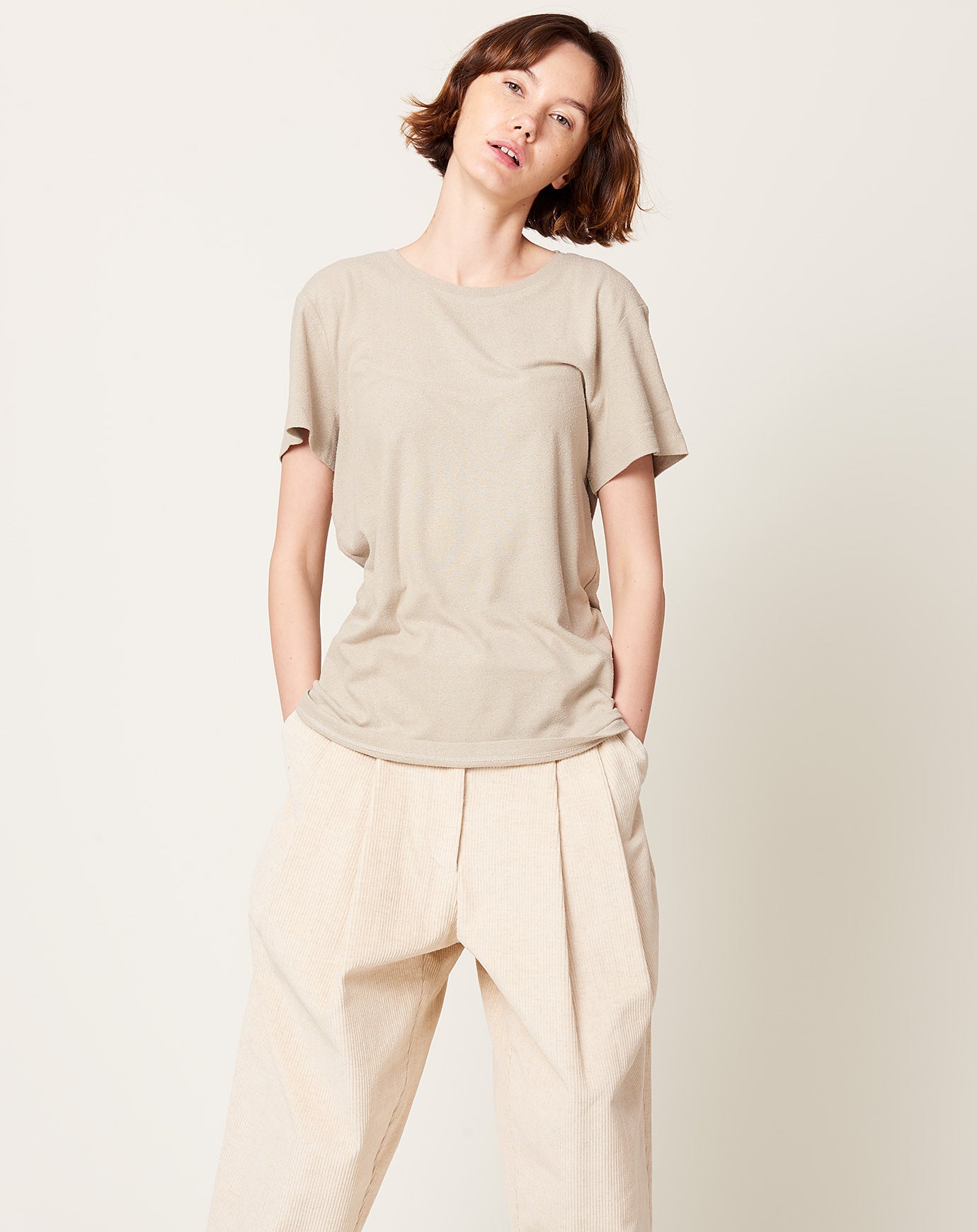 Baserange Silk Tee in Acacia Brown