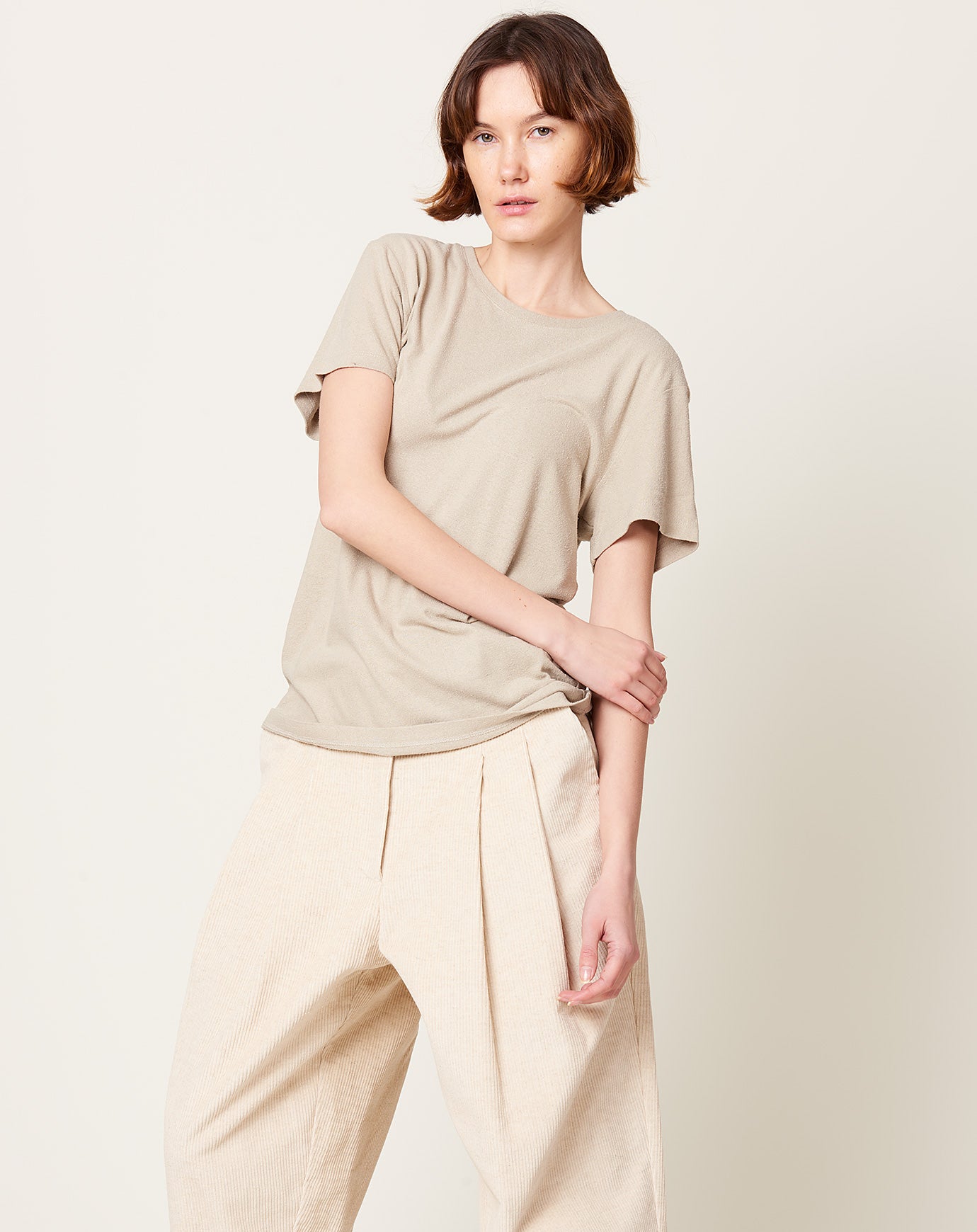 Baserange Silk Tee in Acacia Brown