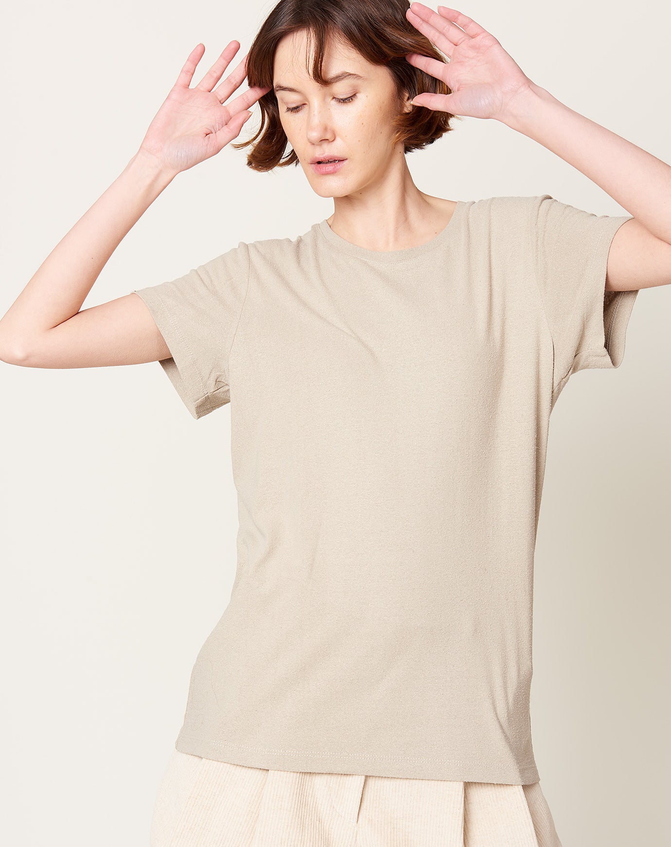 Baserange Silk Tee in Acacia Brown