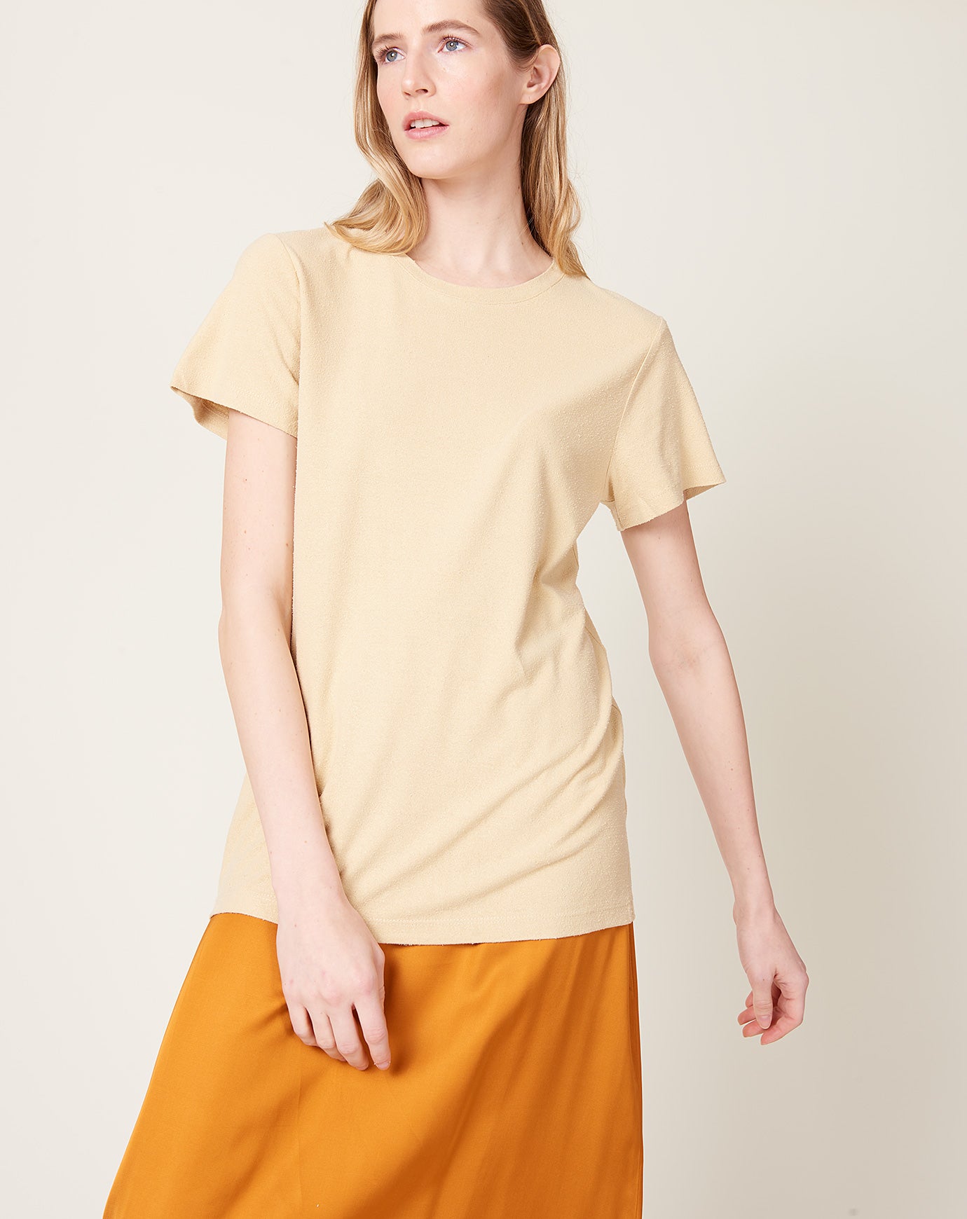 Baserange Silk Tee in Oak Yellow