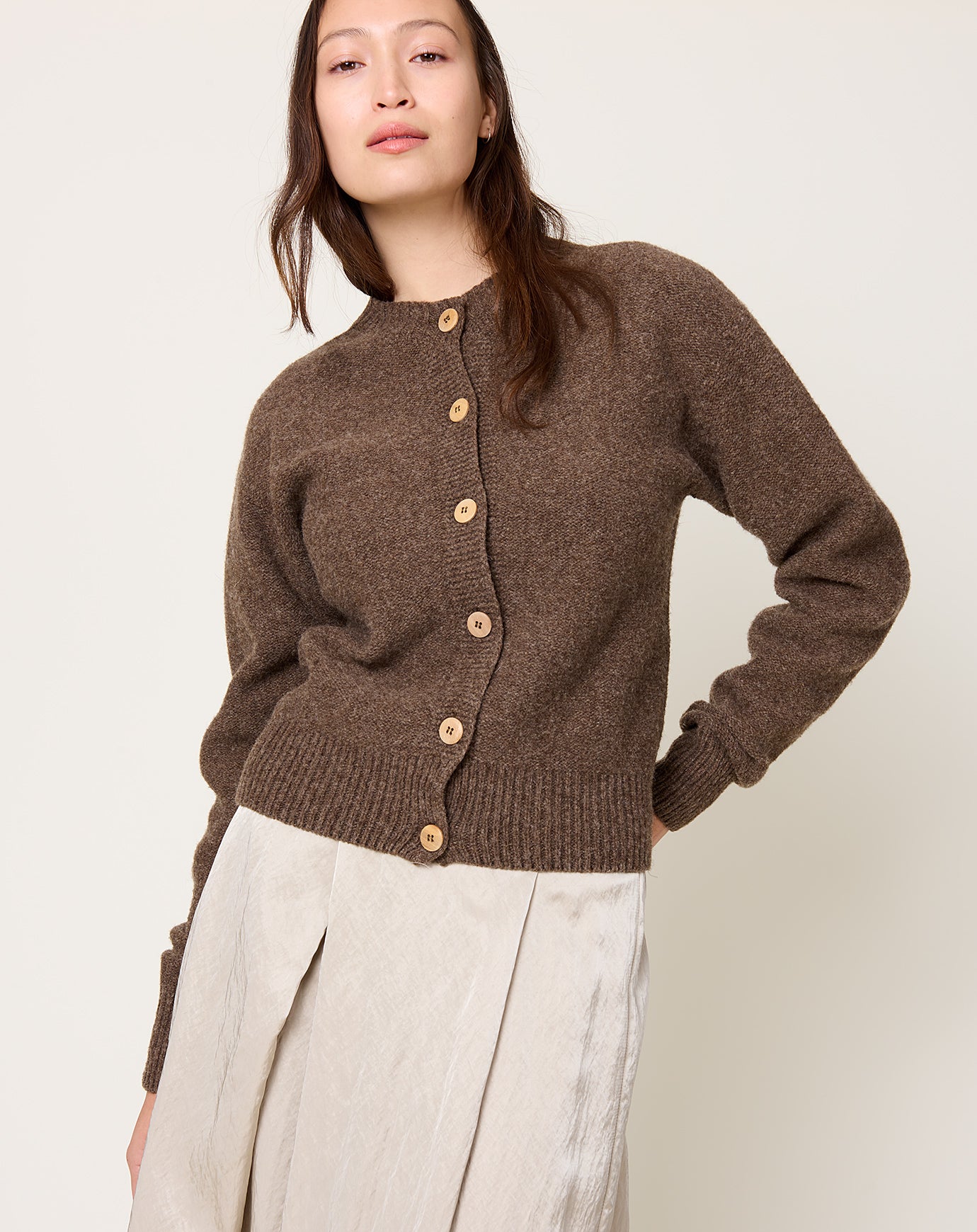 Baserange Tier Cardigan in Burel Brown