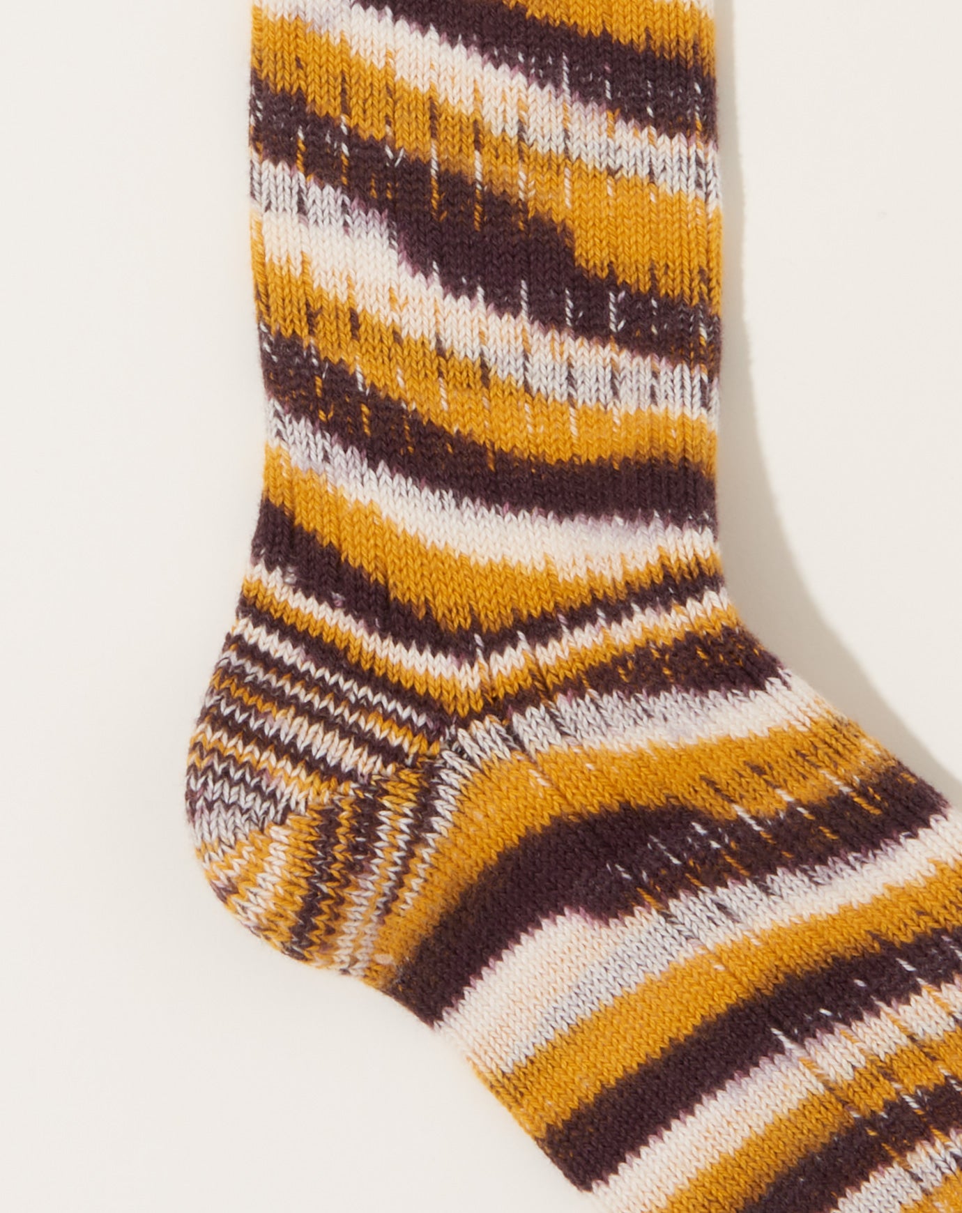 Baserange Twisted Overankle Socks in Brown Multi