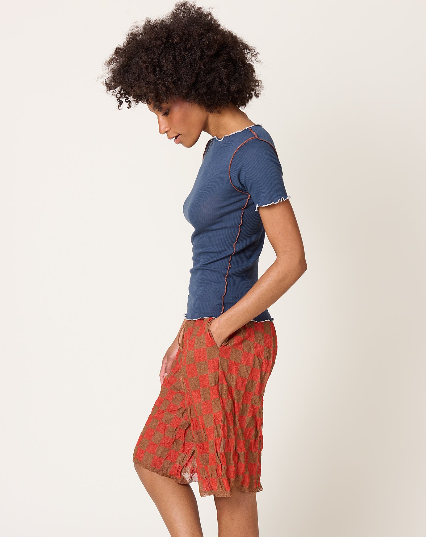 Baserange Vein Tee Shirt in Preston Blue