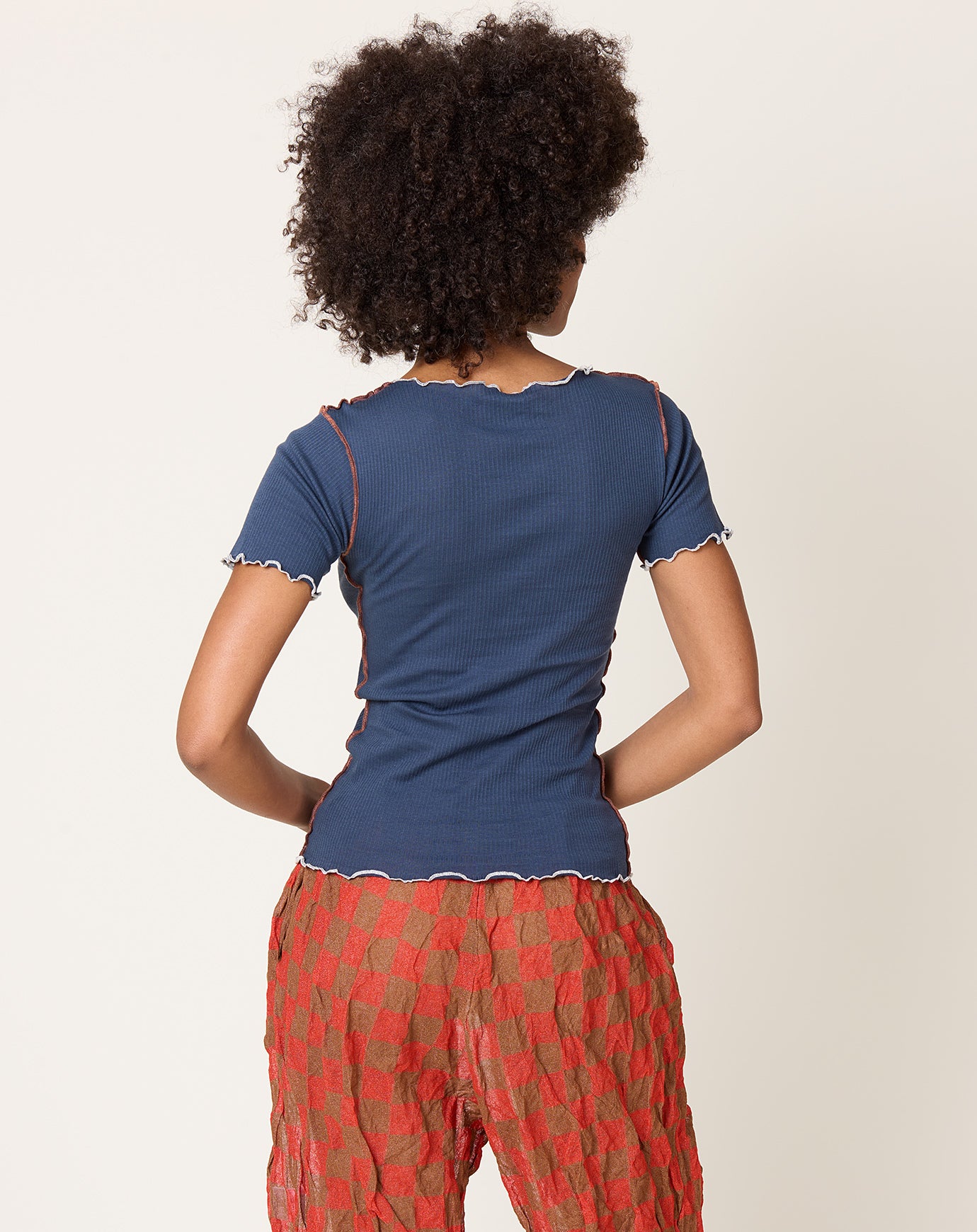 Baserange Vein Tee Shirt in Preston Blue