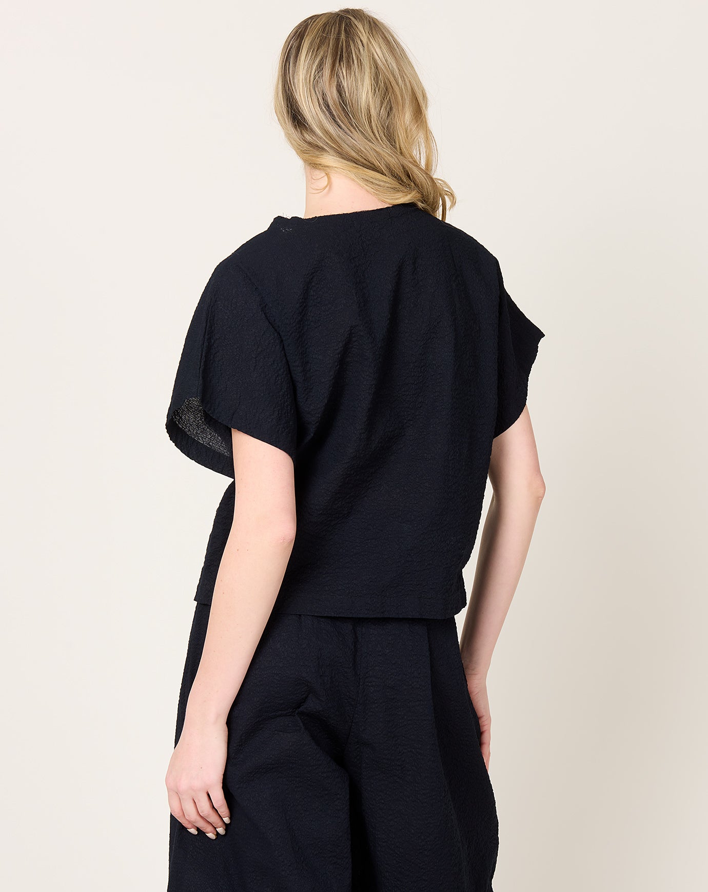 Black Crane Boxed Top in Midnight